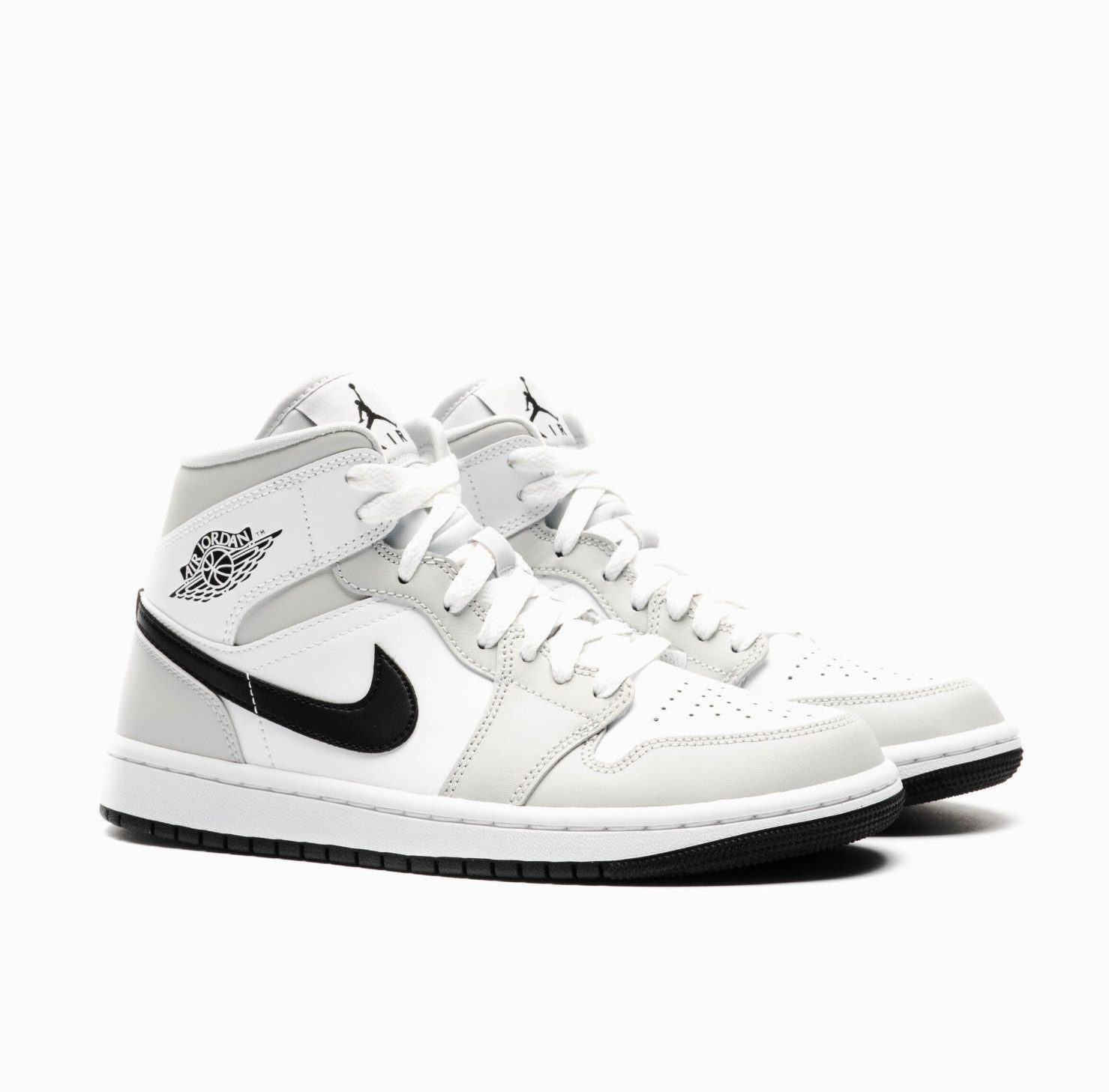 Sneakers Nike Air Jordan 1 Mid White Light Smoke Grey Кроссовки limitierte Auflage