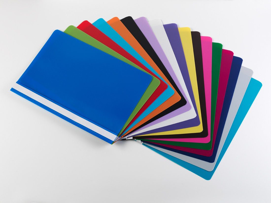 Hefter 17 Schnellhefter DIN A4 / PP / extra stark / 17 verschiedene Farben