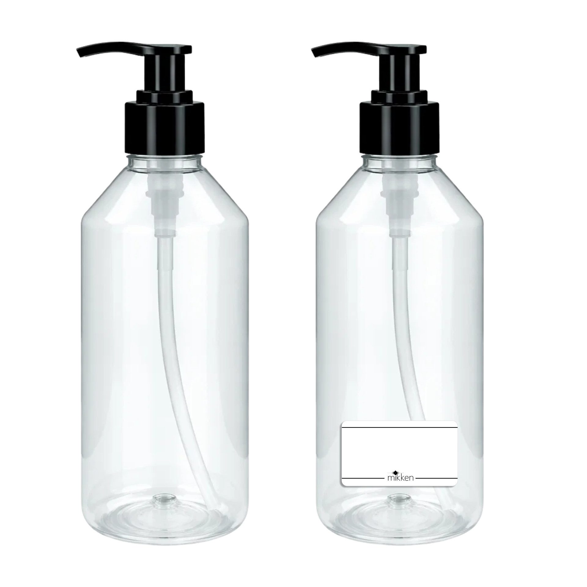 mikken Desinfektionsmittelspender Seifenspender 500 ml PET leere Pumpflasche, Dosierflasche, (2-tlg., 2er, 4er, 6er, 10er), nachfüllbar, 0,5 Liter