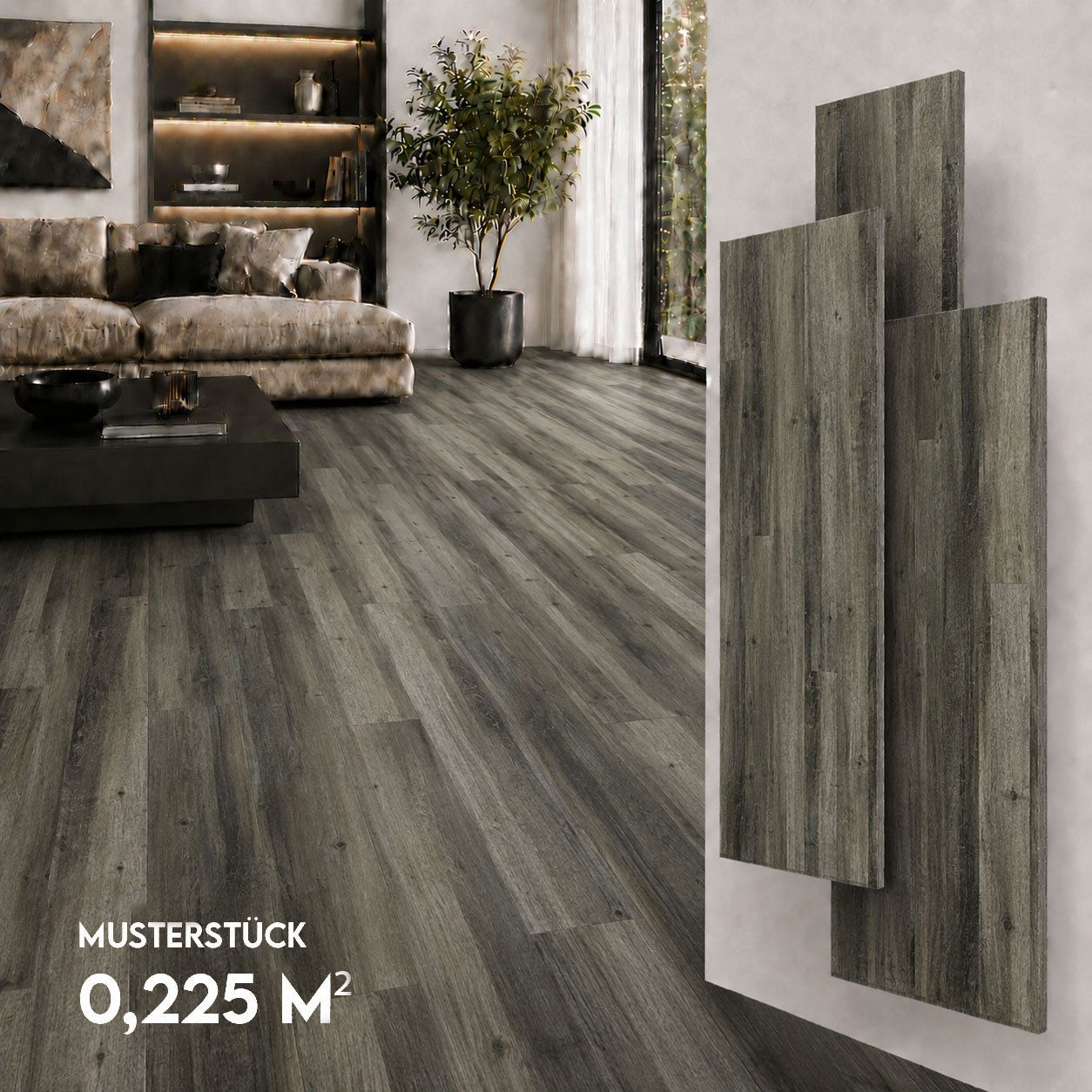 NoblesBox Designboden SPC Klick-Vinylboden 5 mm mit Trittschalldämmung in Holzoptik, kleberfrei, mit Trittschalldämmung, wasserfest, pflegeleicht