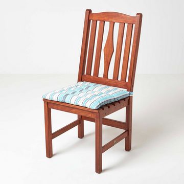 Homescapes Stuhlkissen Sitzkissen New England mit Schottenmuster, 100% Baumwolle, 40 x 40 cm