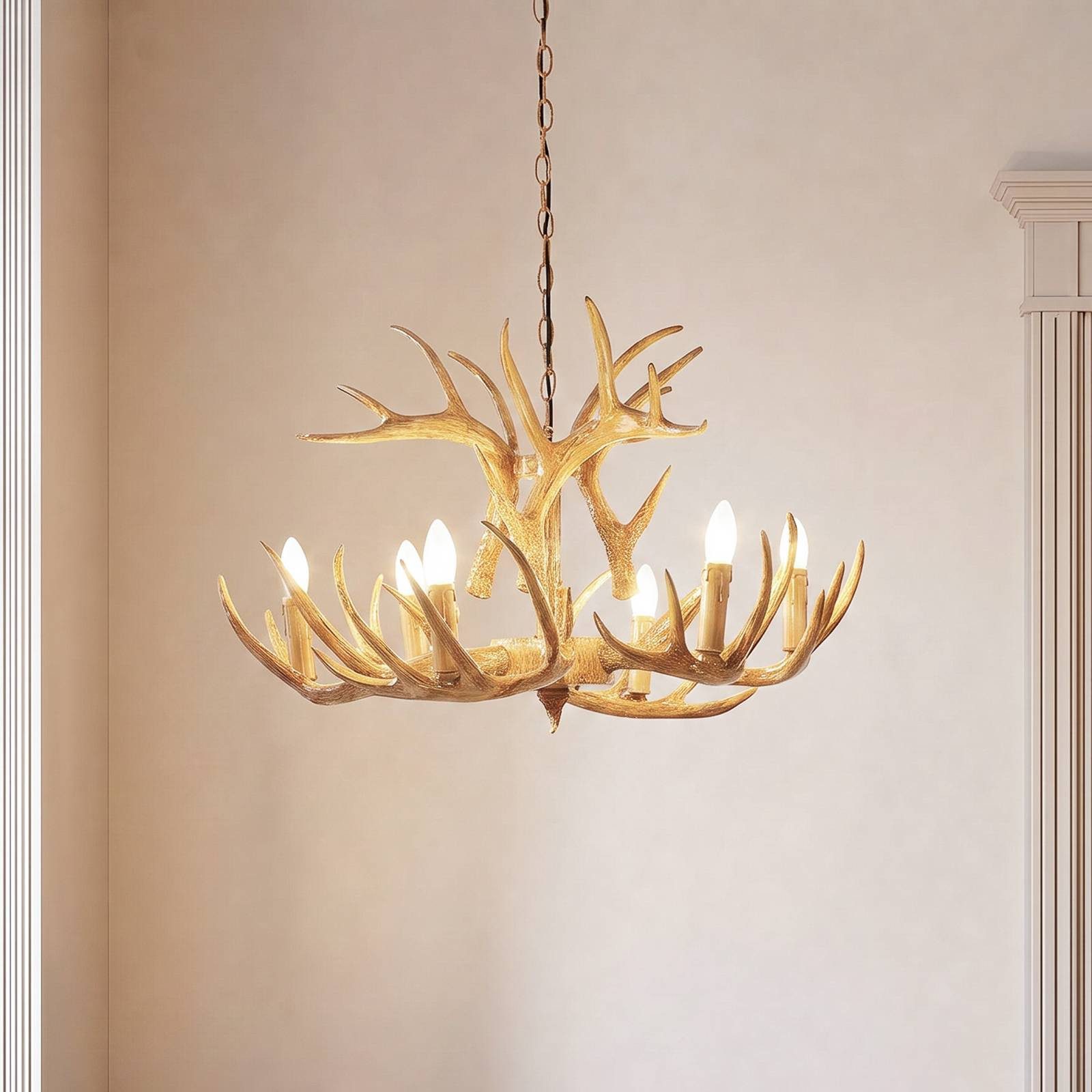 Lindby Hängeleuchte Fibi, Kunststoff Braun IP20, 6 x 40 W