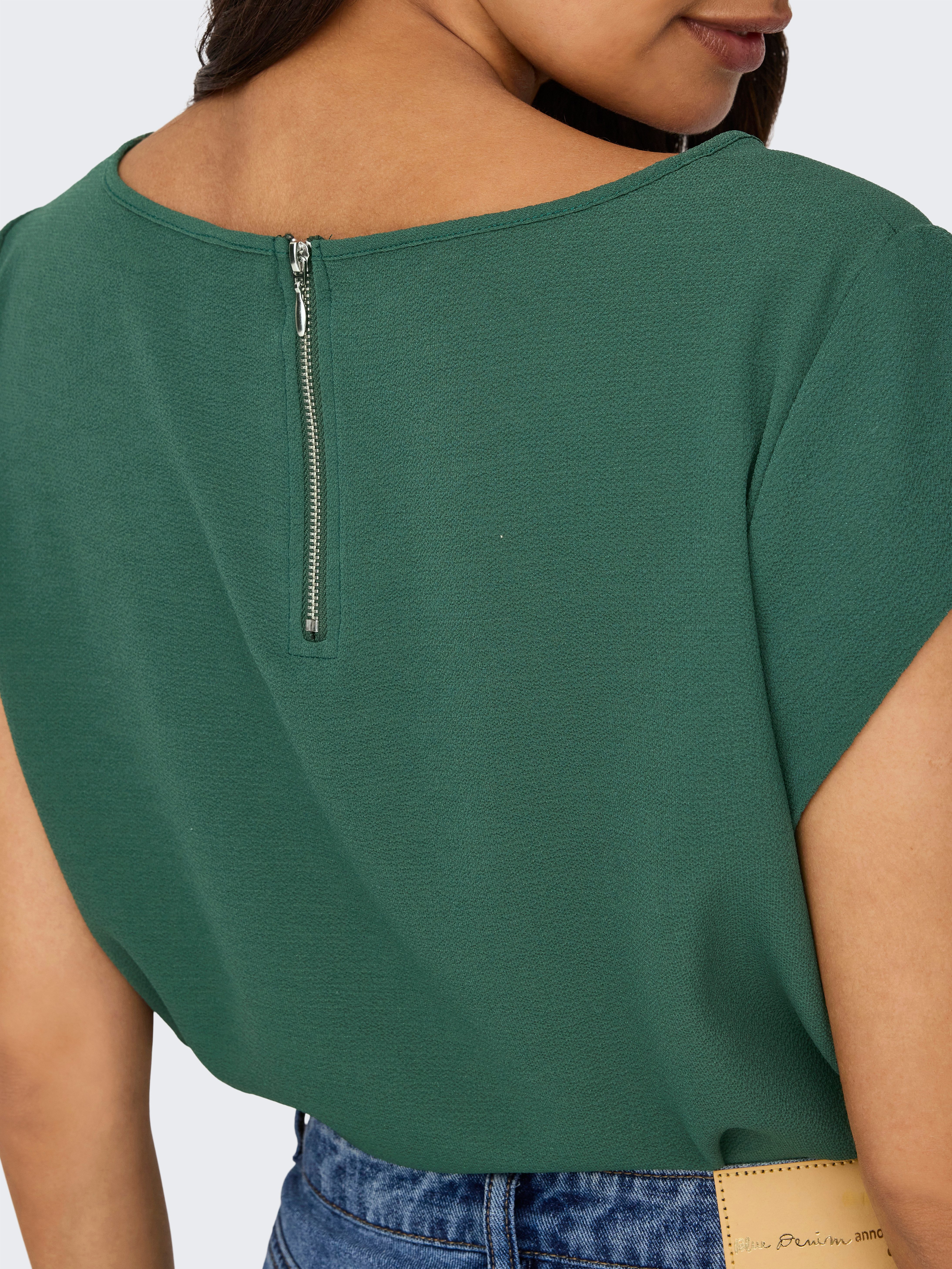 ONLY Kurzarmbluse ONLVIC – feminines Blusenshirt in lockerer Form Materialmix, regular fit