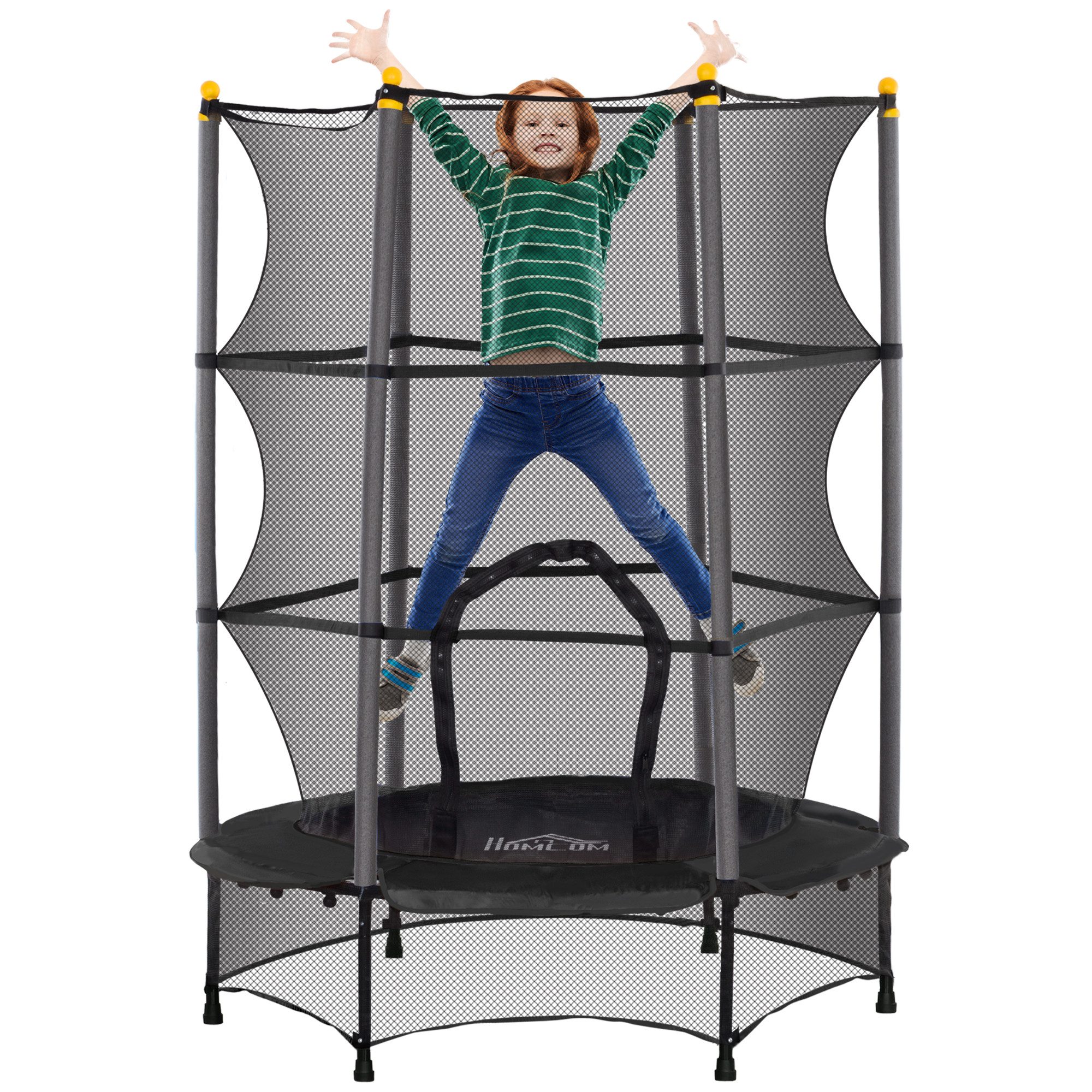 HOMCOM Kindertrampolin Ø140 cm, mit Sicherheitsnetz, günstig online kaufen