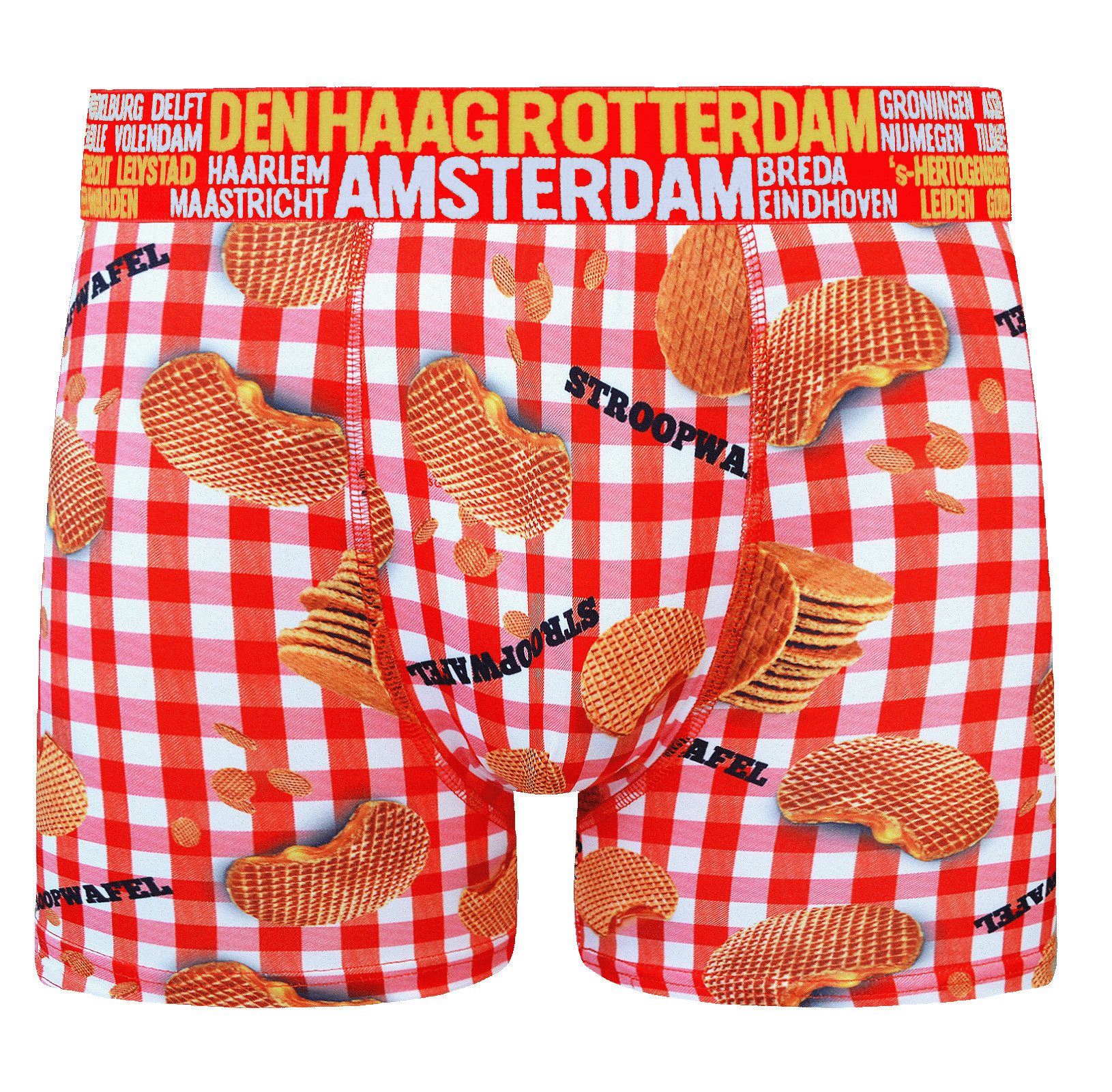 Boxershorts Herren Boxershort City Boxershorts "Stroopwafel" Amsterdam 022 Größe: