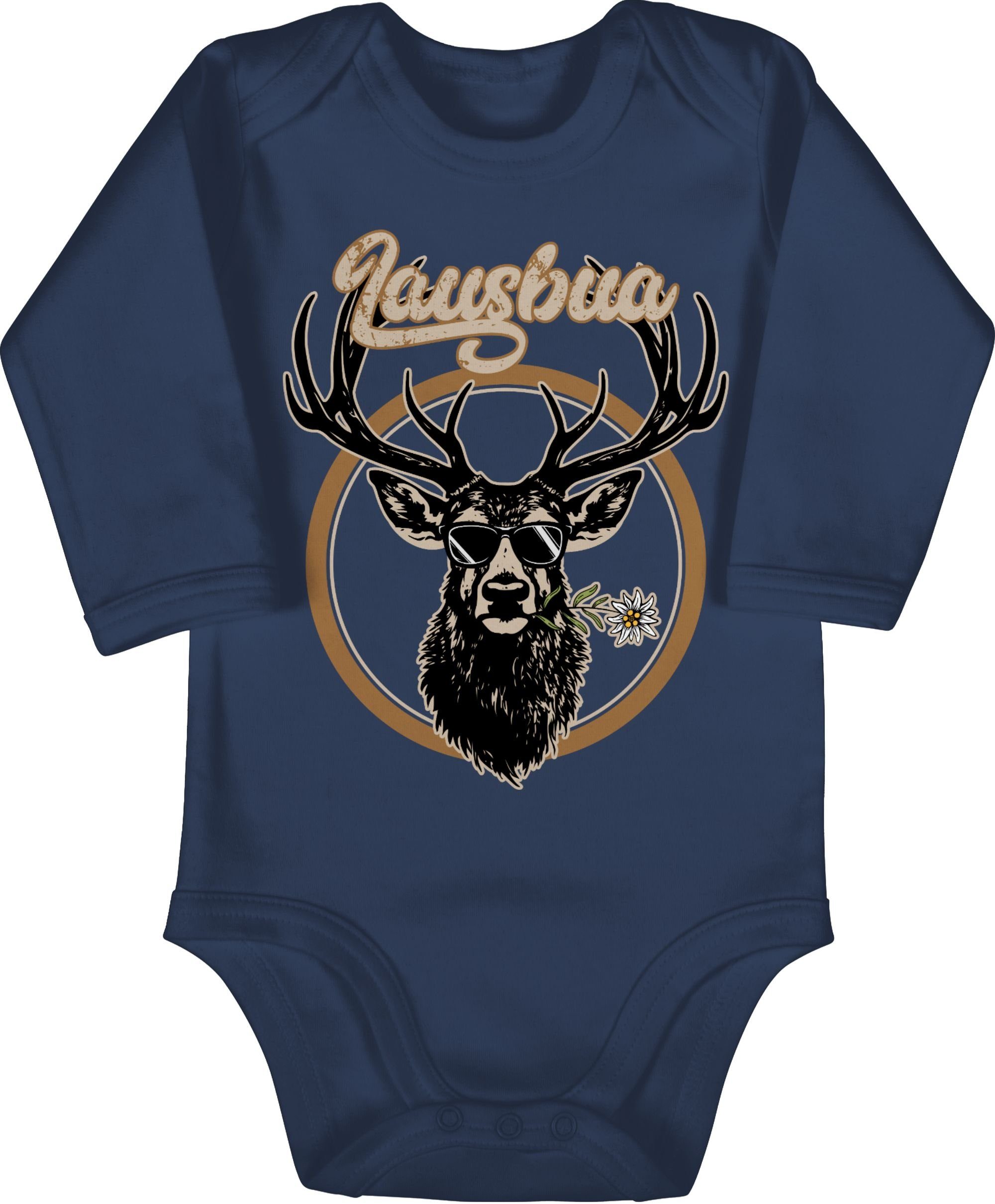 Shirtracer Shirtbody Lausbua Hirsch Hirschgeweih Lausbub Mode für Oktoberfest Baby Outfit 1 Navy Blau