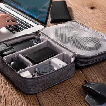 AUKUU Aufbewahrungstasche Kopfhörer Kopfhörer Digitaltasche elektronische, Aufbewahrungstasche Powerbank Kosmetik große Kapazität