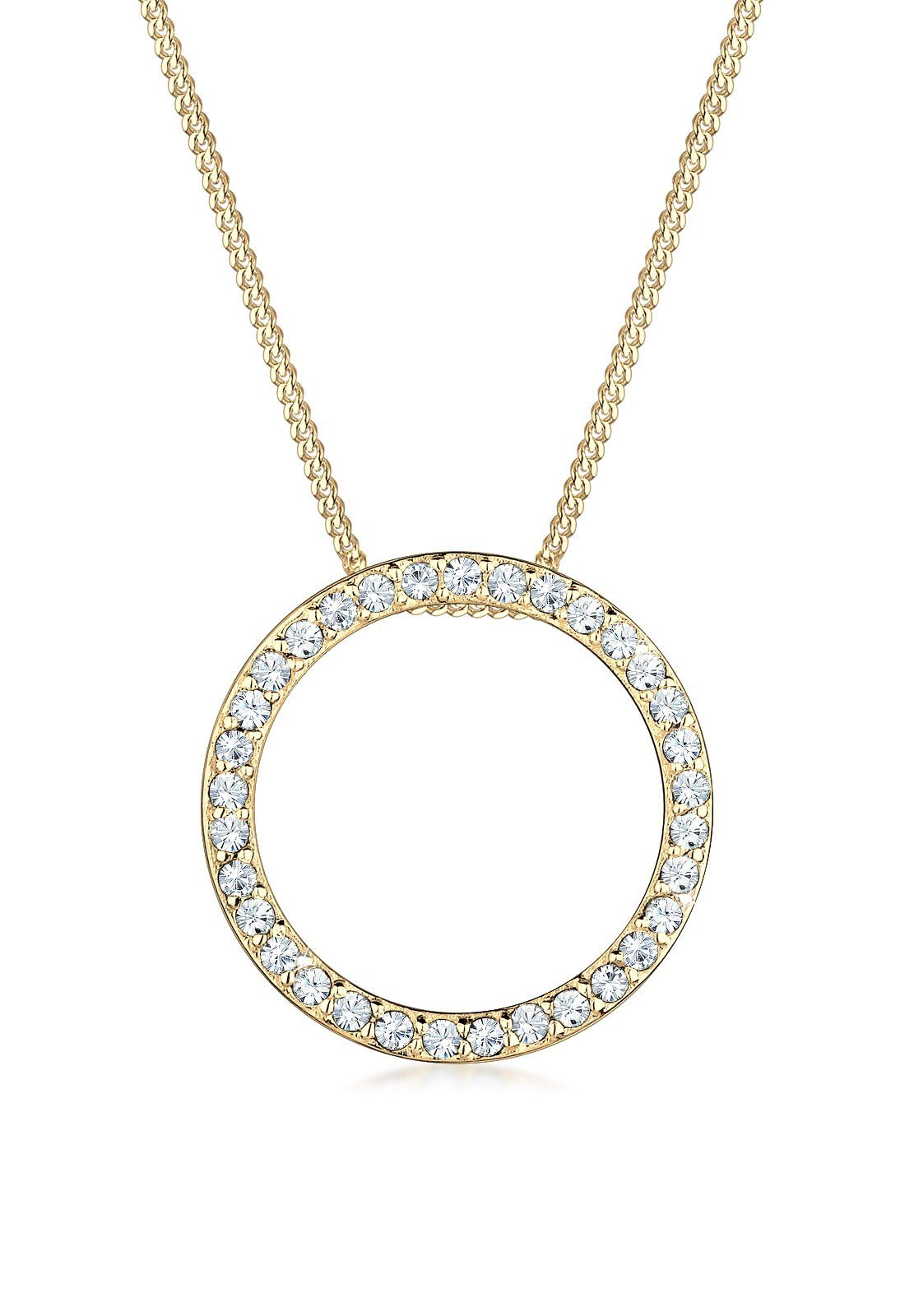 Elli Collierkettchen Kreis 925 Silber^, mit Kristallen von Swarovski®