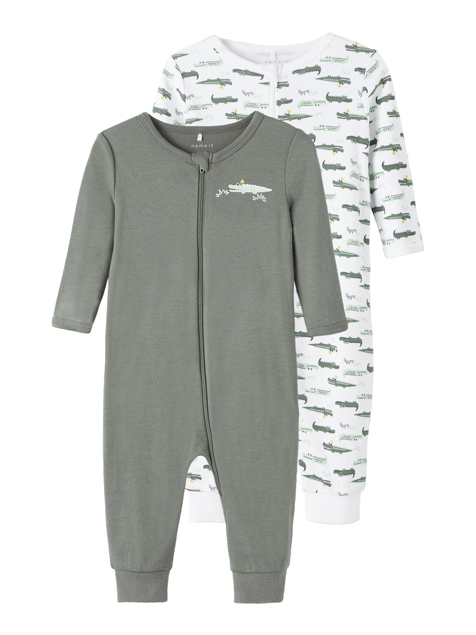 Name It Schlafoverall NBMNIGHTSUIT CROCODILE 2P AGAVE ZIP