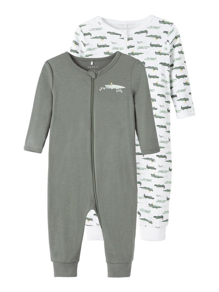 Name It Schlafoverall NBMNIGHTSUIT 2P ZIP AGAVE CROCODILE