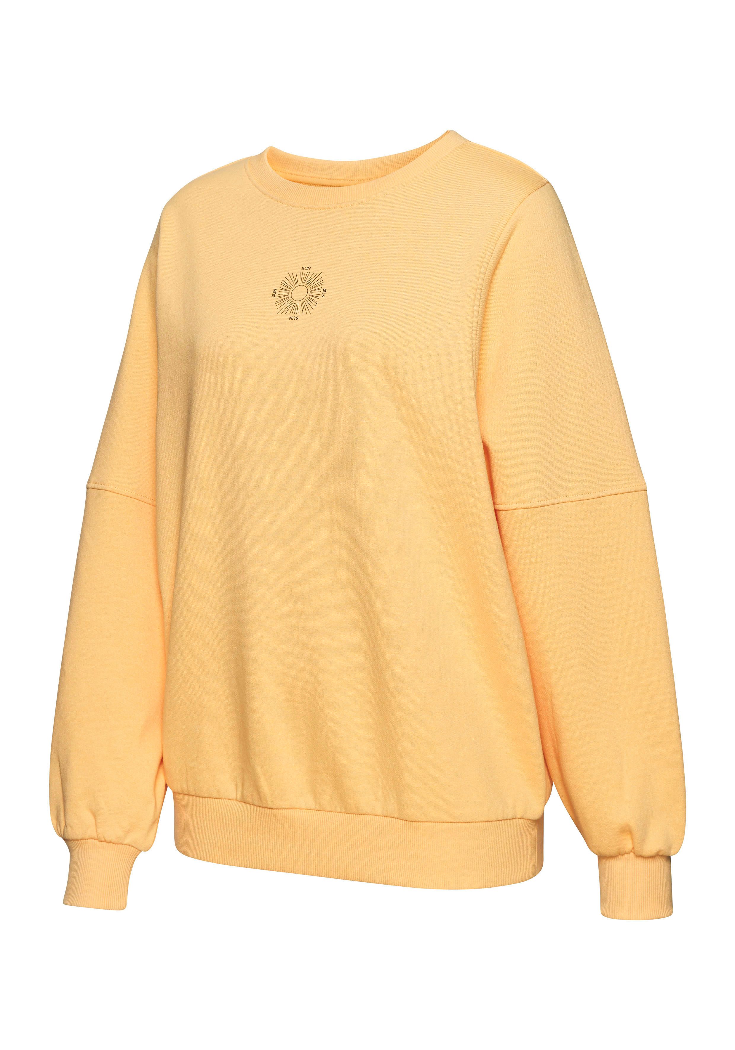 Buffalo Sweatshirt Loungeshirt mit großem Rückenprint- mit Glanz-Effekt, Loungewear