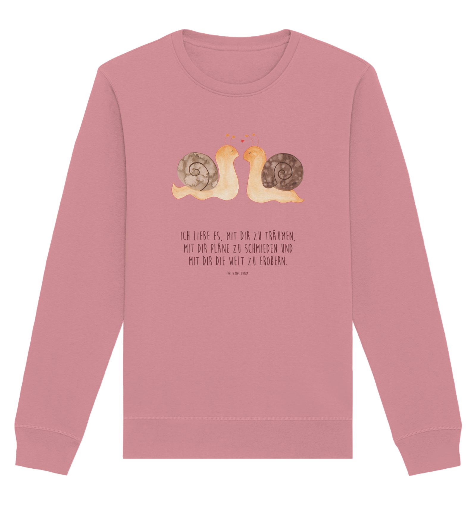 Longpullover Schnecken Liebe Größe L - Canyon Pink - Geschenk, Sweatshirt Männer