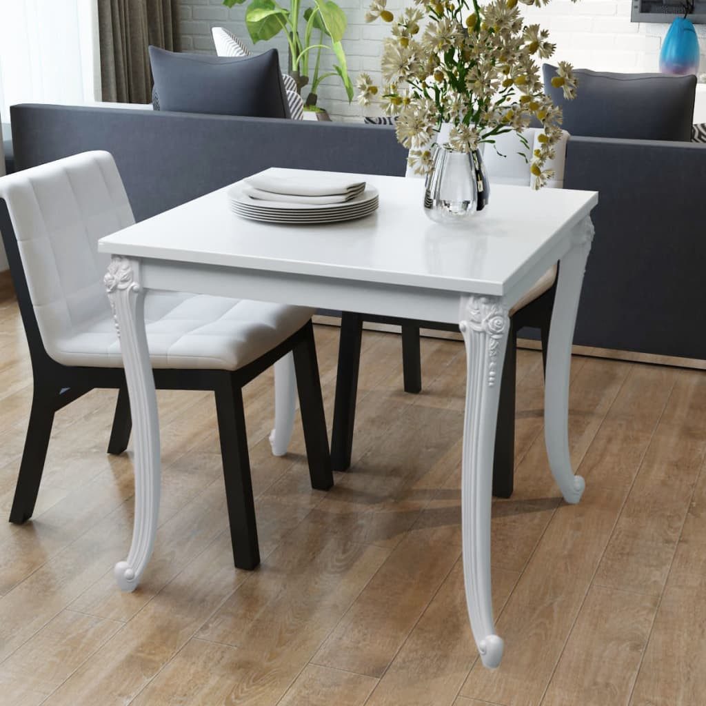 furnicato Esstisch Hochglanz-quadratisch 80x80x76 cm in Hochglanz-Weiß (1-St), Stabile Küchentisch-Variante aus MDF für Ihr stilvolles Esszimmer
