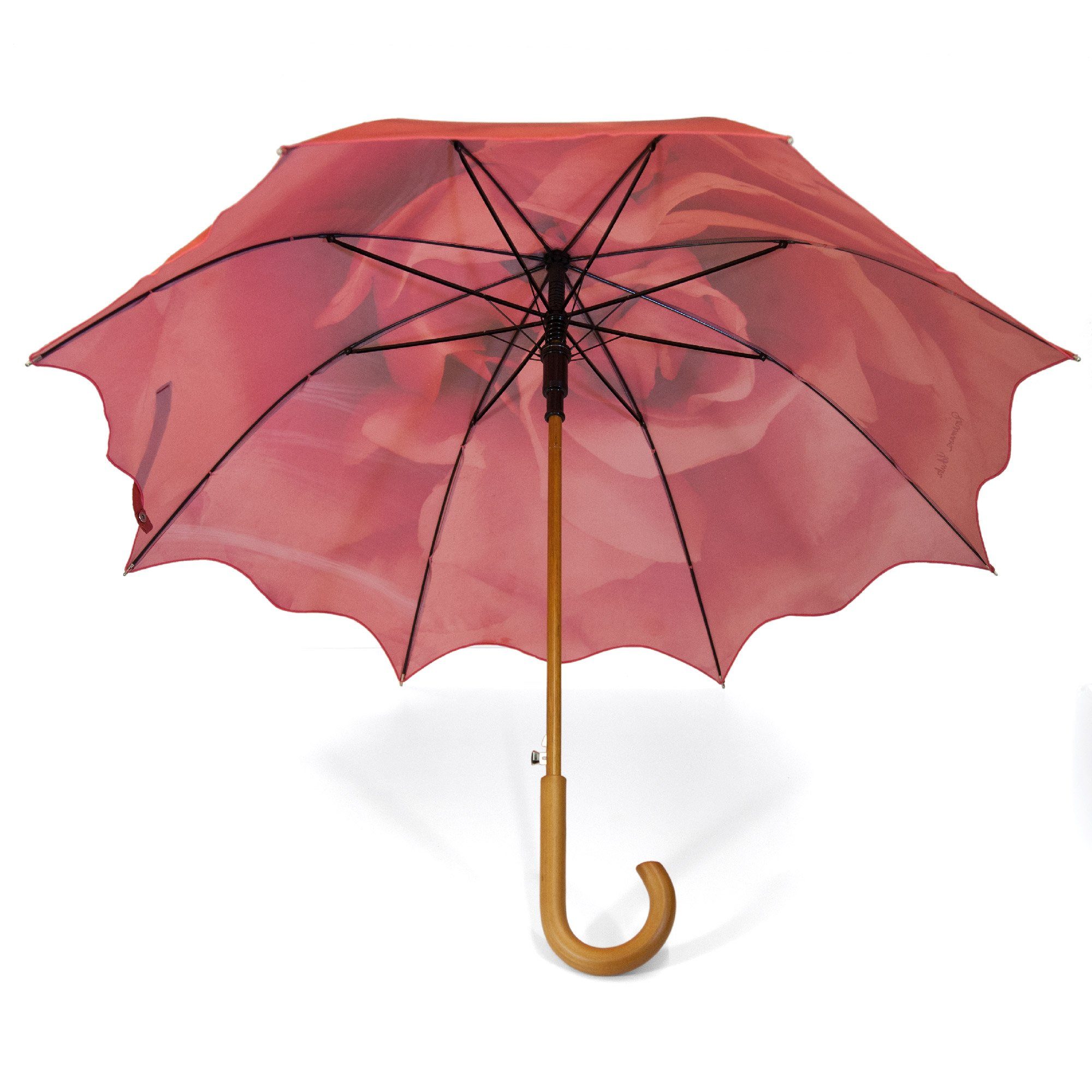 ROSEMARIE SCHULZ Heidelberg Damen, Rose Motiv Stockregenschirm Motiv rot Stockschirm für Mit Regenschirm