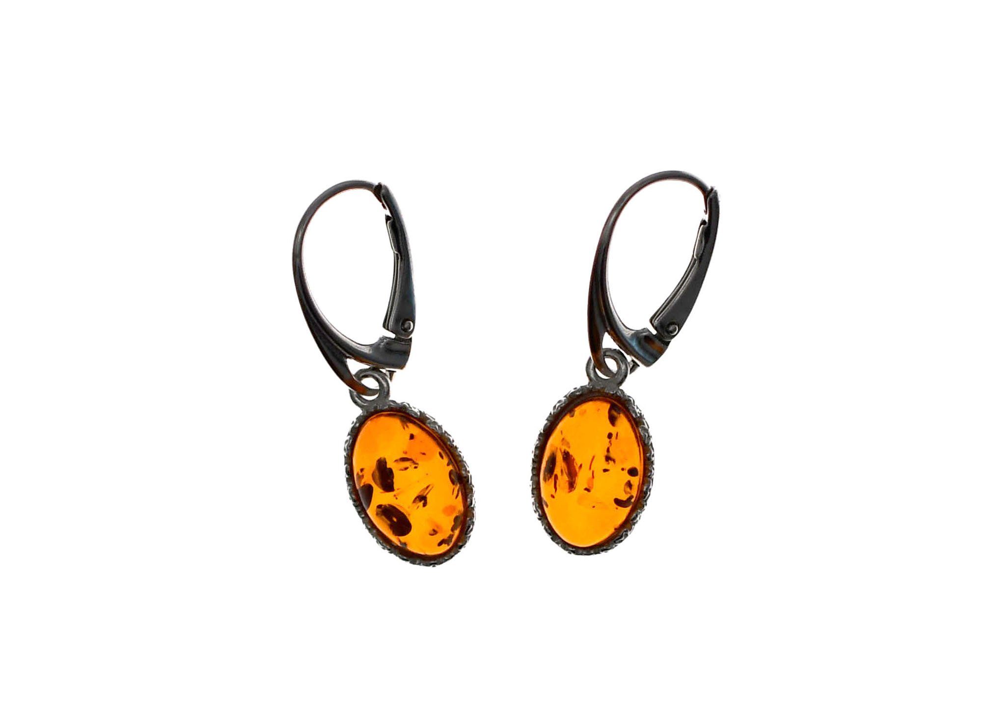 MyBer® Ohrring-Set Ohrringe Bernsteinohrringe Bernstein Ohrstecker 4,3cmx1cm (2-tlg), Schmuck Damen Silber 925er PMBER108 E1301C