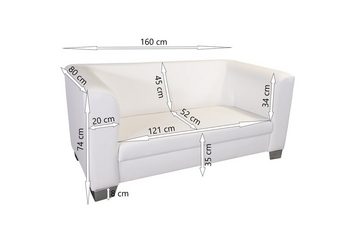 Küchen-Preisbombe Sofa Edles Loungesofa Chicago 2-er Kunstleder weiss Couch Polstersofa, Loungesofa