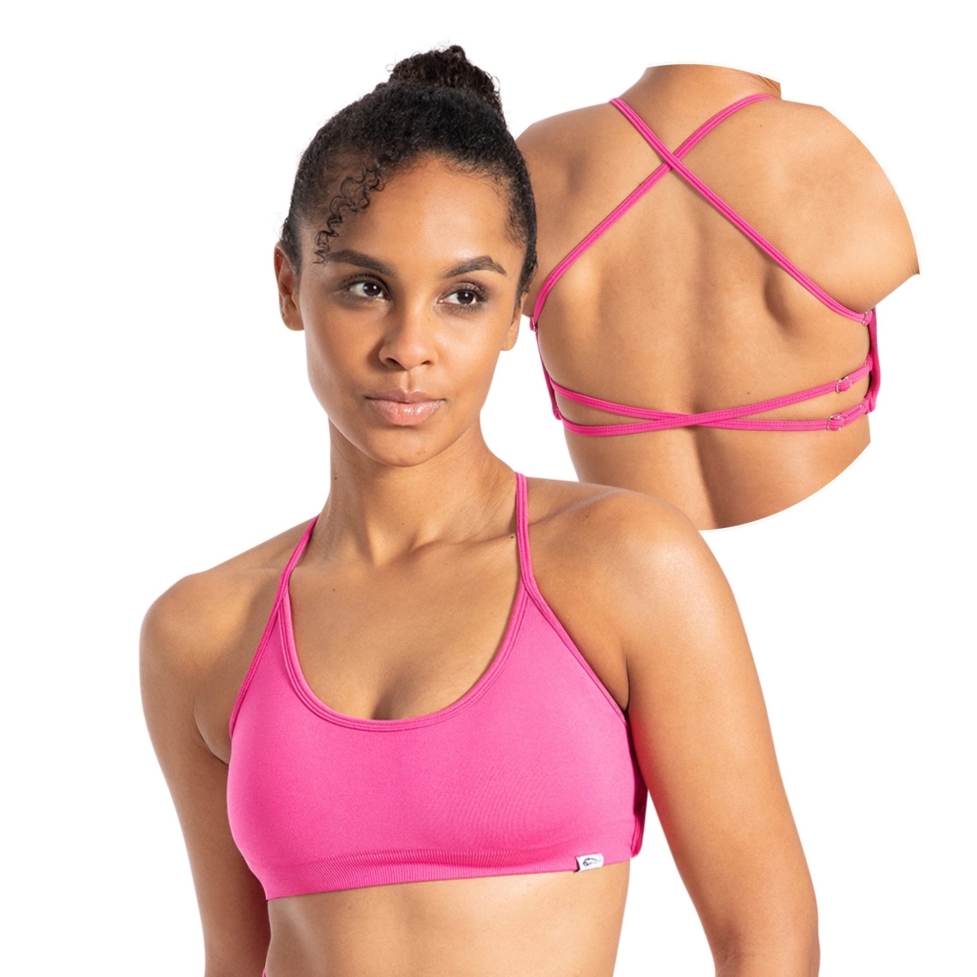 Smilodox Sport-BH Sena, Shaped Fit Top, offener Rücken, überkreuzte Träger Push Up BH, atmungsaktives Material, leichtes Training Freizeit