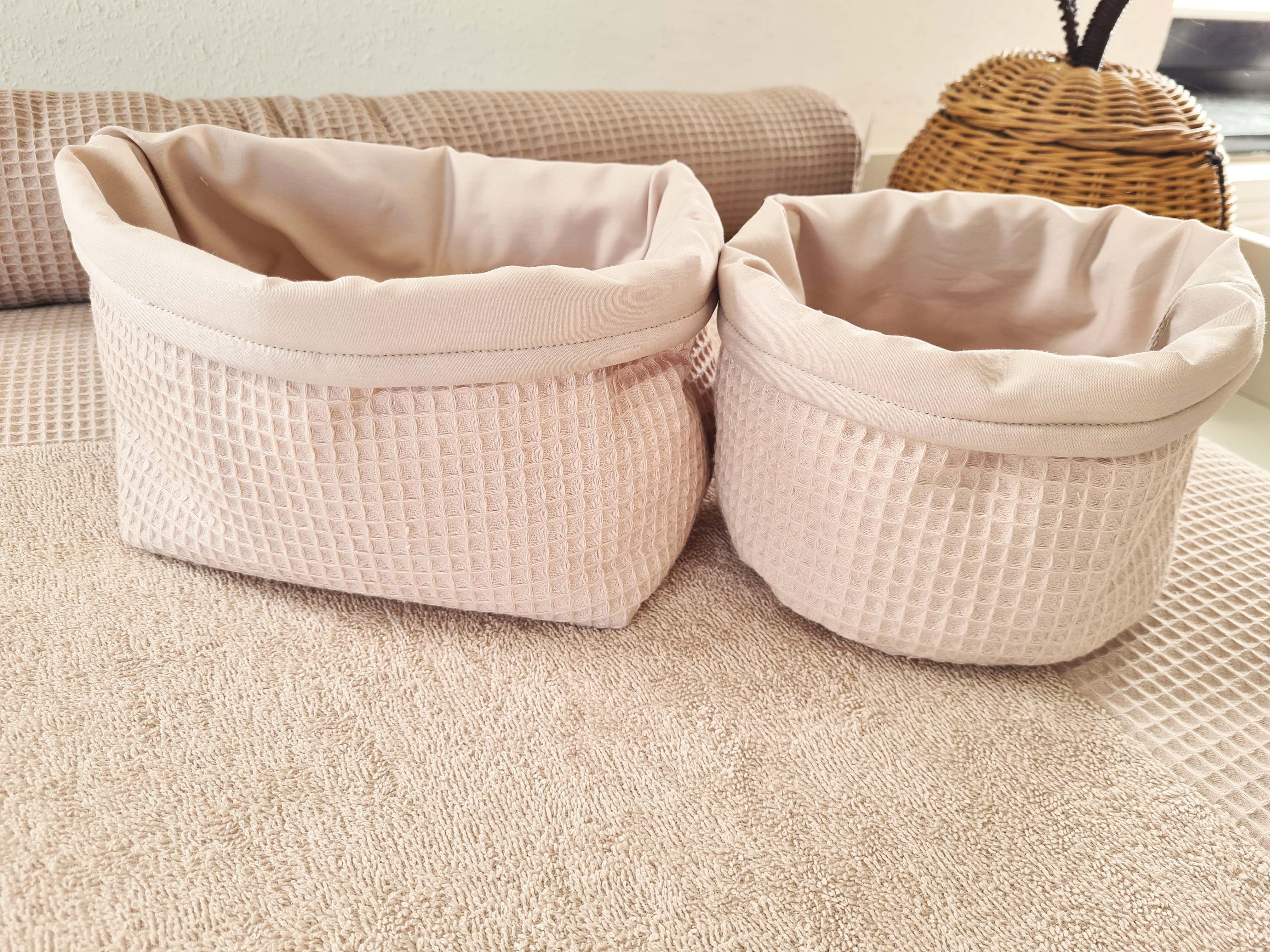 Sissis Traumland Dekokorb Sissis Traumland 2er Set Utensilo Wickeltisch Baby, Körbchen uni beige