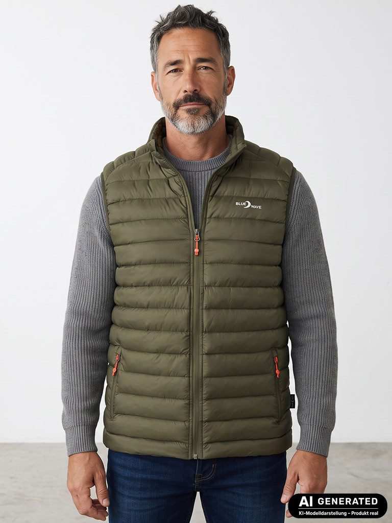 Blue Wave Steppweste Oscar Herren Steppweste Oscar mit Stehkragen - Weste packable mit Packbeutel