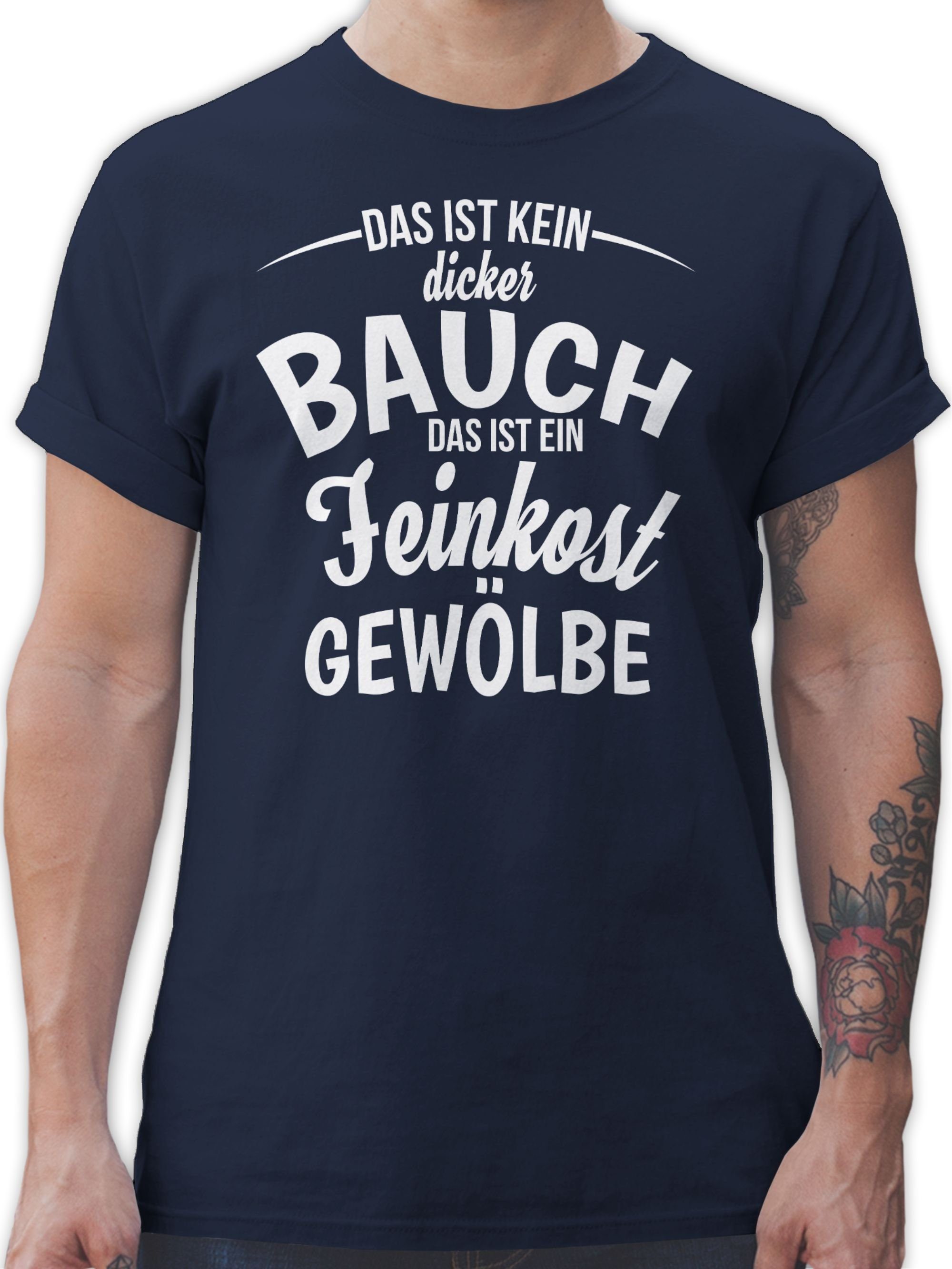 Shirtracer T-Shirt Das ist kein dicker Bauch Sprüche Statement mit Spruch 2 Navy Blau