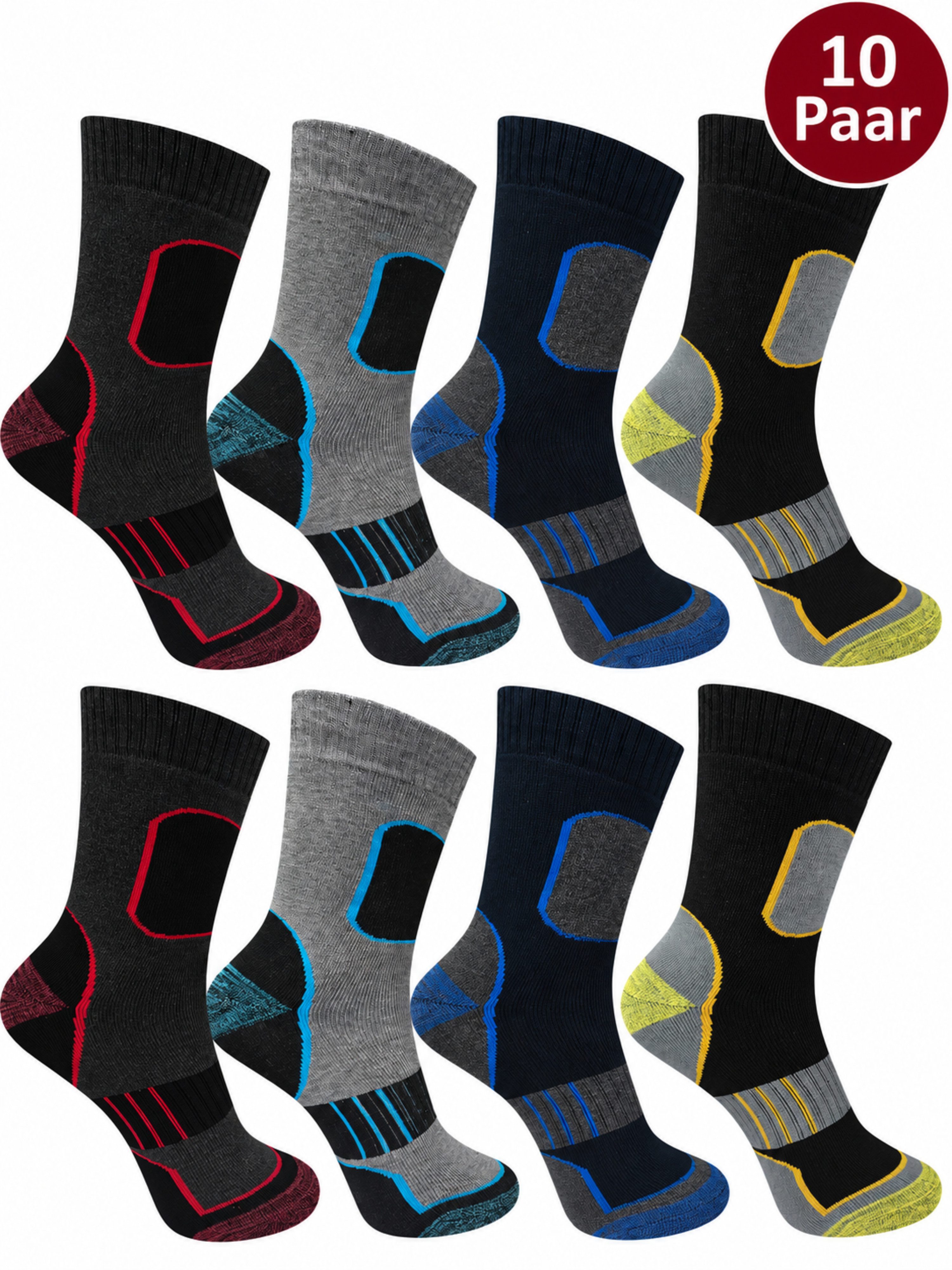 DDOnlineShop Thermosocken 10 Paar für Herren, Wintersocken Arbeitssocken 90 % Baumwolle YS437 (Spar-Set, 10-Paar, 10-Pack (Mehrpack) …