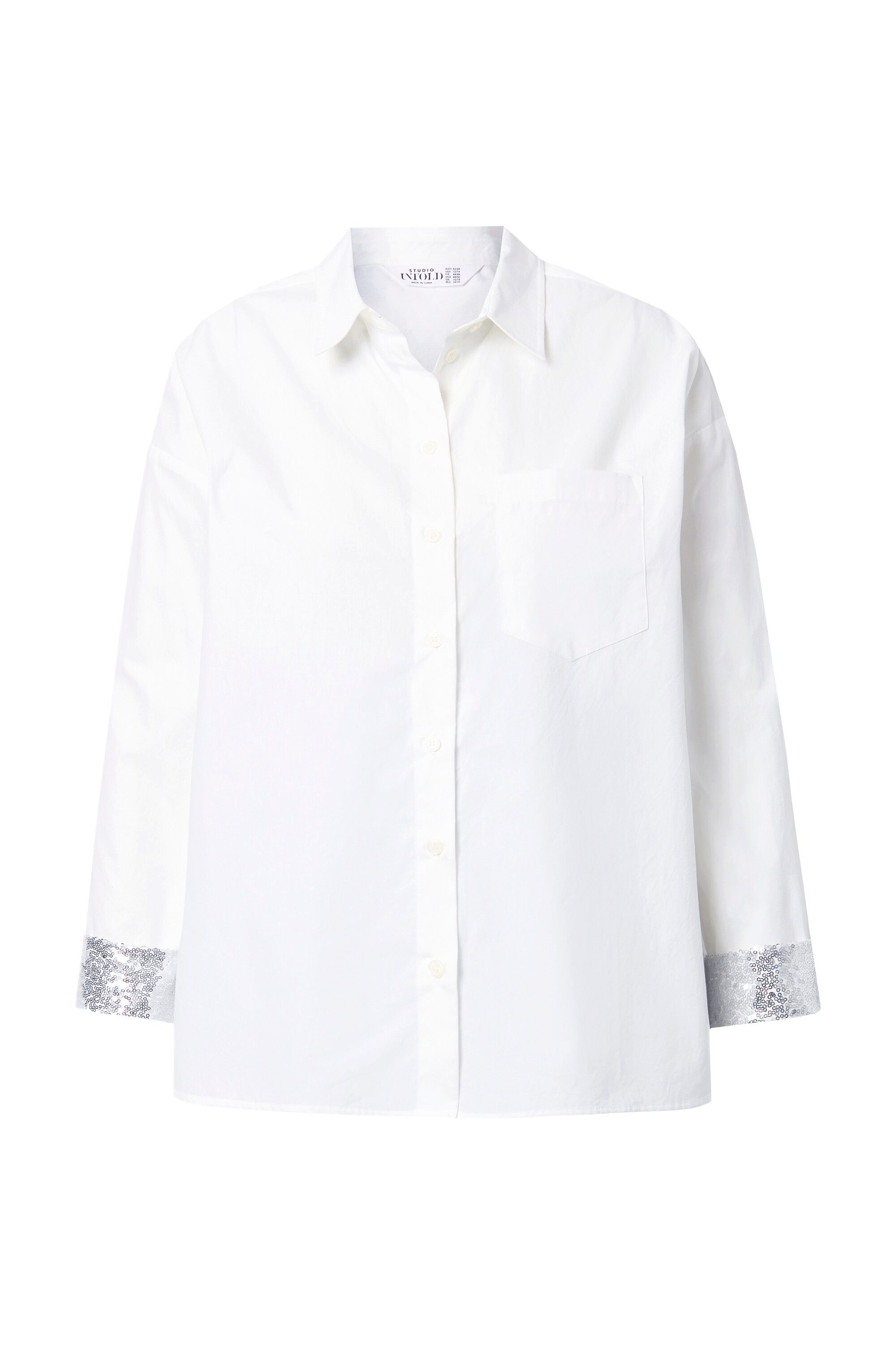 Studio Untold Hemdbluse Hemdbluse oversized Glitter-Manschetten günstig online kaufen