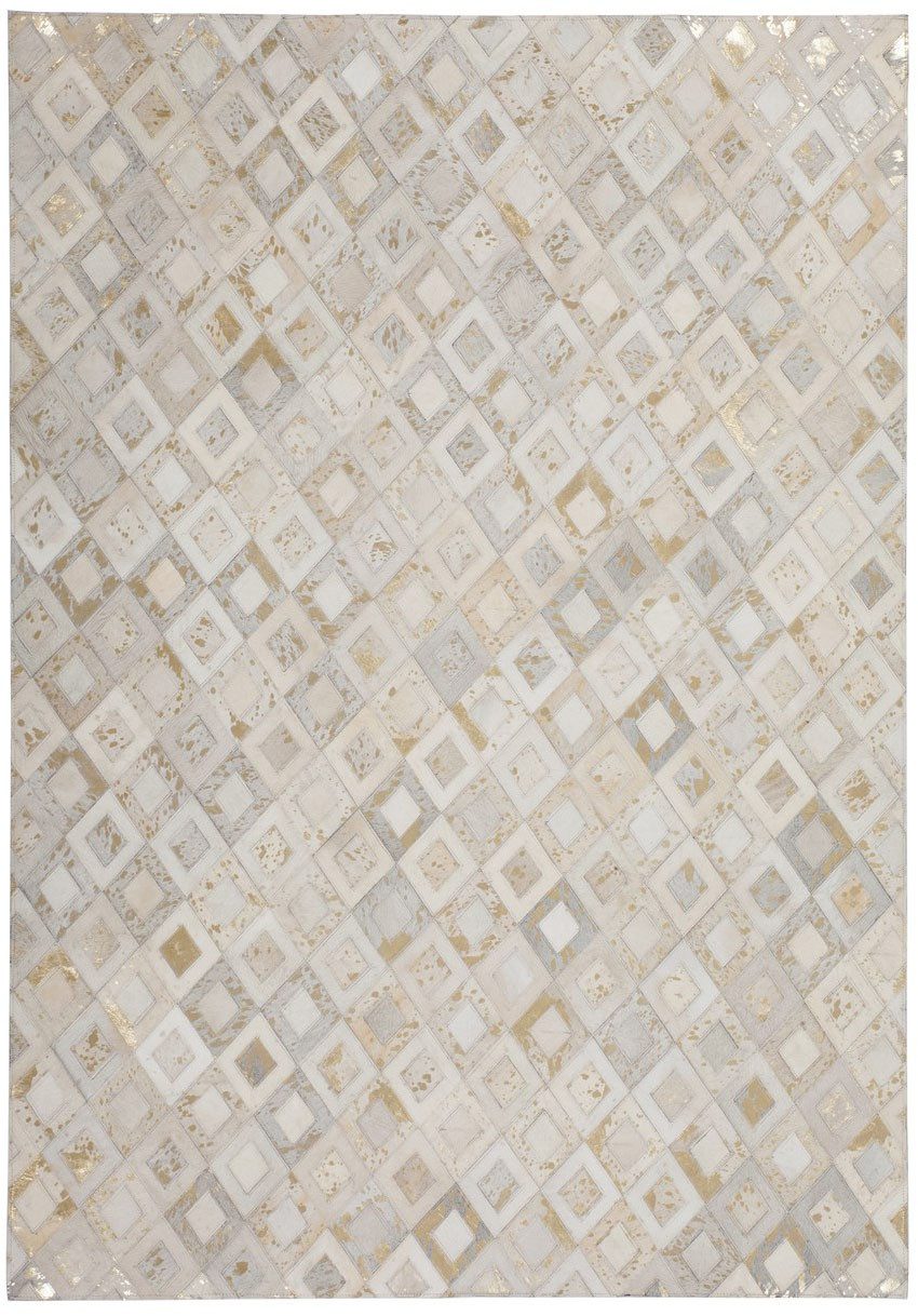 Kayoom Teppich Spark 110, rechteckig, Höhe: 8 mm, 100% Leder, metallische Effekte, handgenähtes Unikat