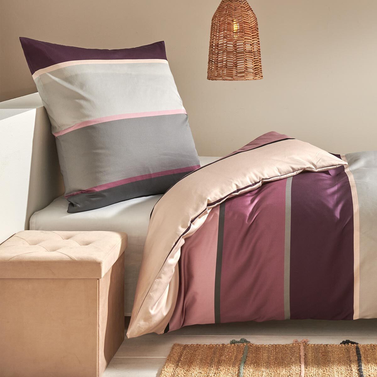 TRAUMSCHLAF Bettwäsche Orlando, Mako Satin, 1 teilig, hochwertige Satin Bettwäsche