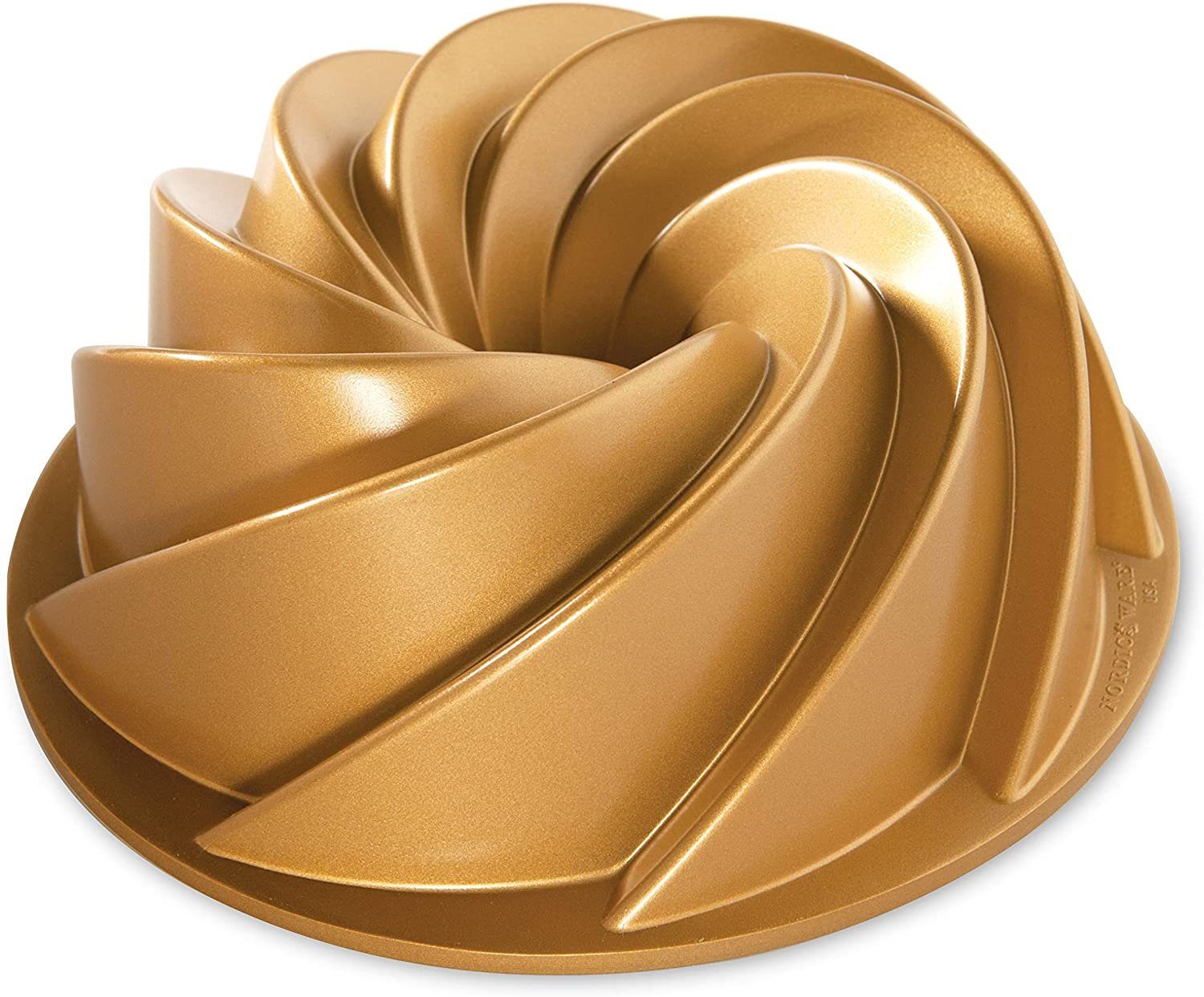 Nordic Ware Backform 80677, Heritage Bundt Pan, Gold, Gugelhupf, Ofenfest