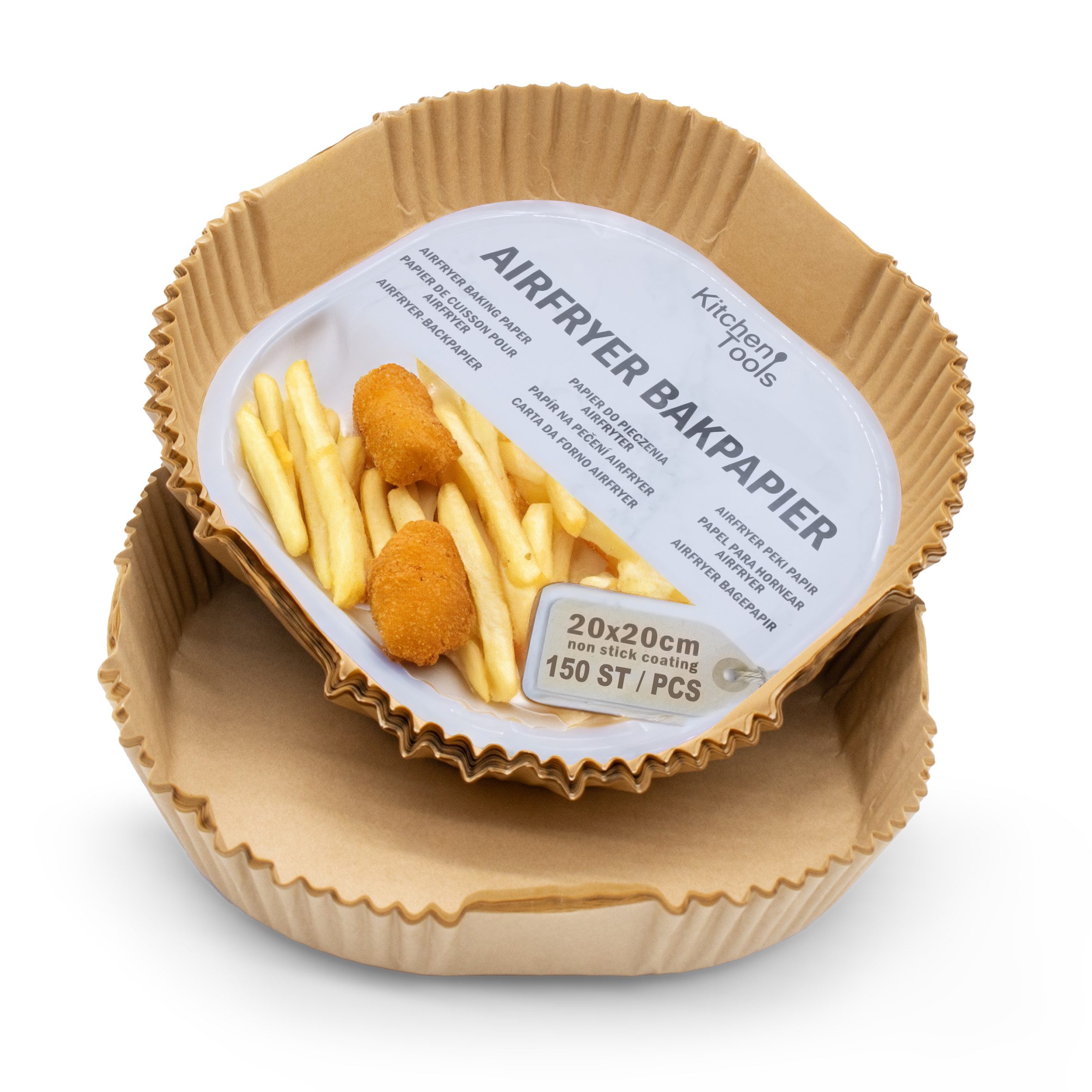 Spetebo Backpapier Airfryer Antihaft Backpapier formstabil 20 x 20 cm - 150 Stück, geeignet für Airfryer, Backofen, Dampfgarer und Mikrowelle