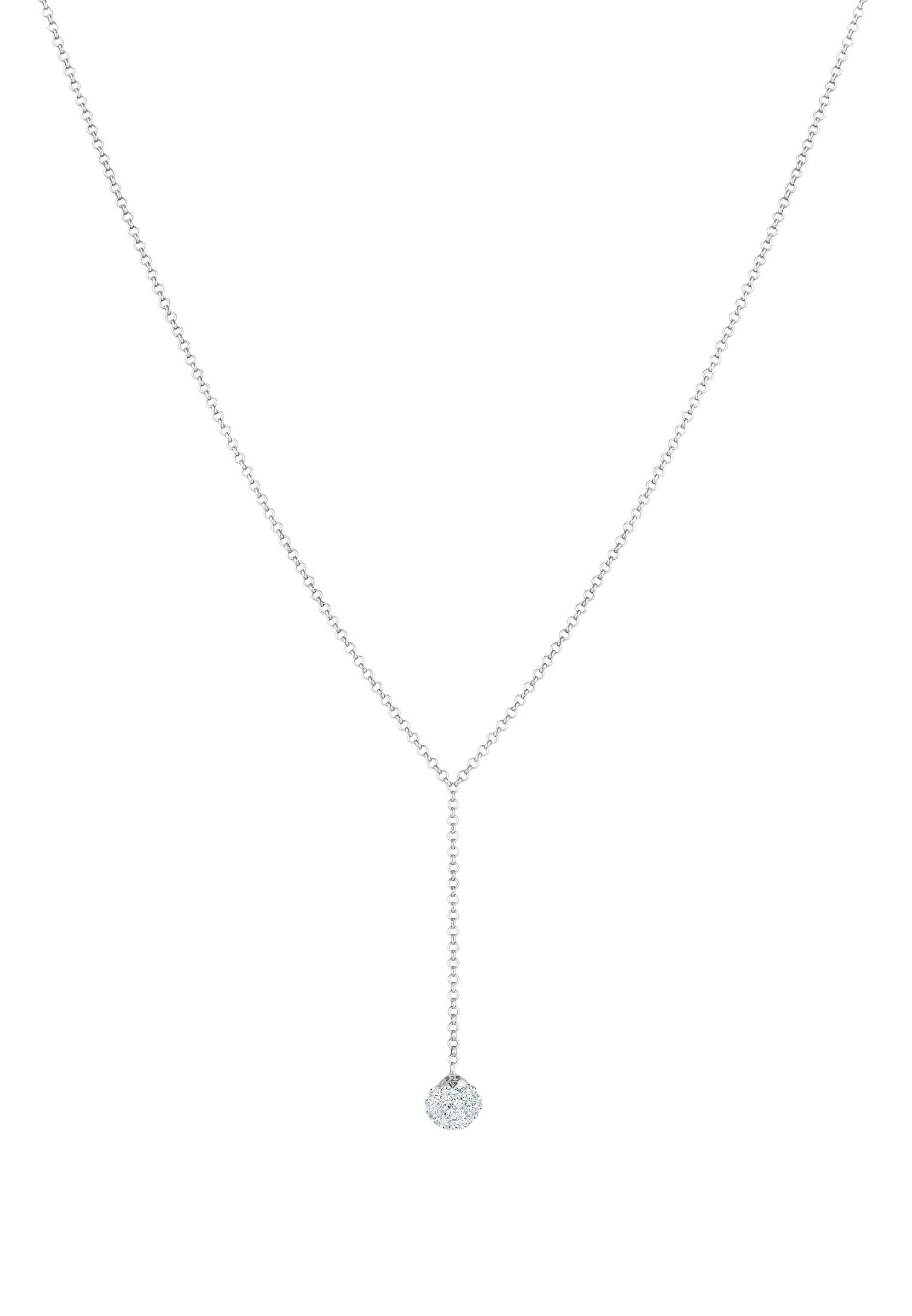 Elli Kette mit Anhänger Y-Kette Kugel 925 Silber, mit Kristallen von Swarovski® – Bild 4 von 5