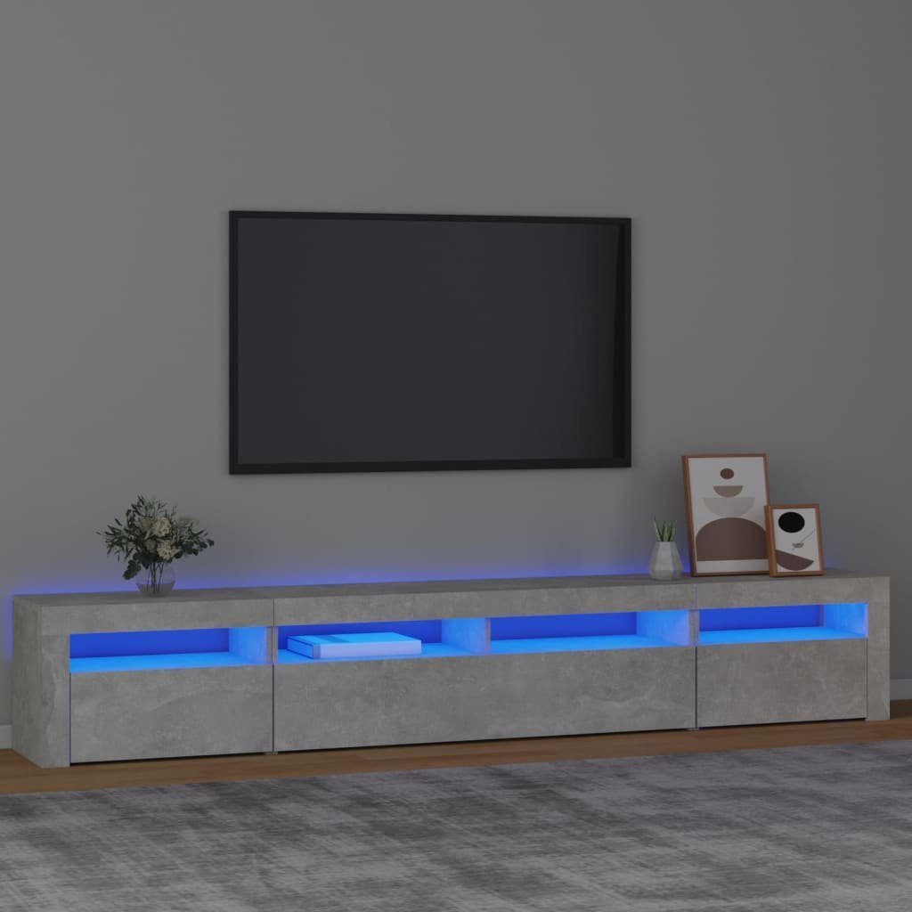 vidaXL TV-Schrank TV-Schrank mit LED-Leuchten Betongrau 240x35x40 cm (1-St)