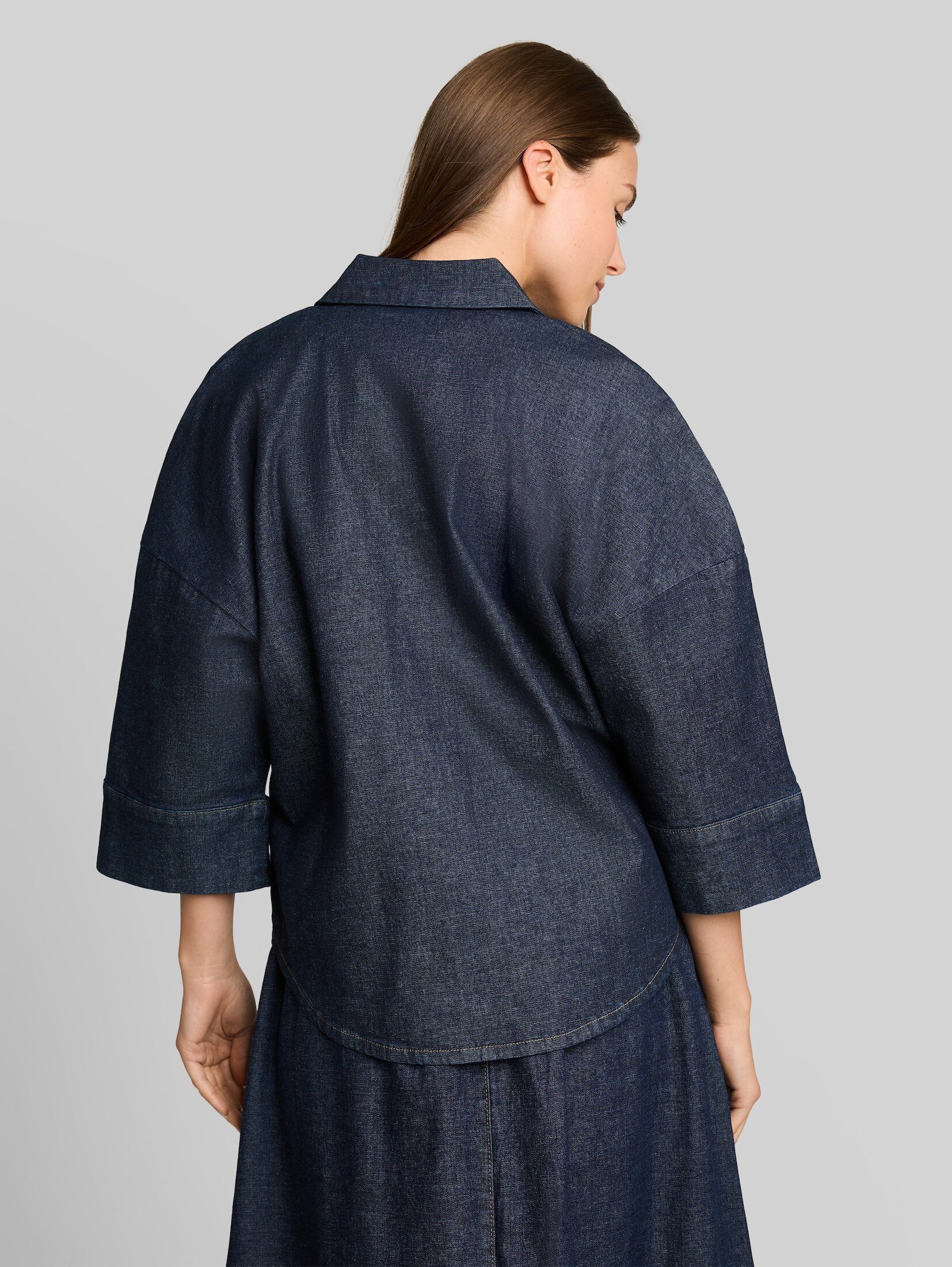 TOM TAILOR Langarmbluse Blusen & Shirts Oversize Jeansbluse mit V-Ausschnitt