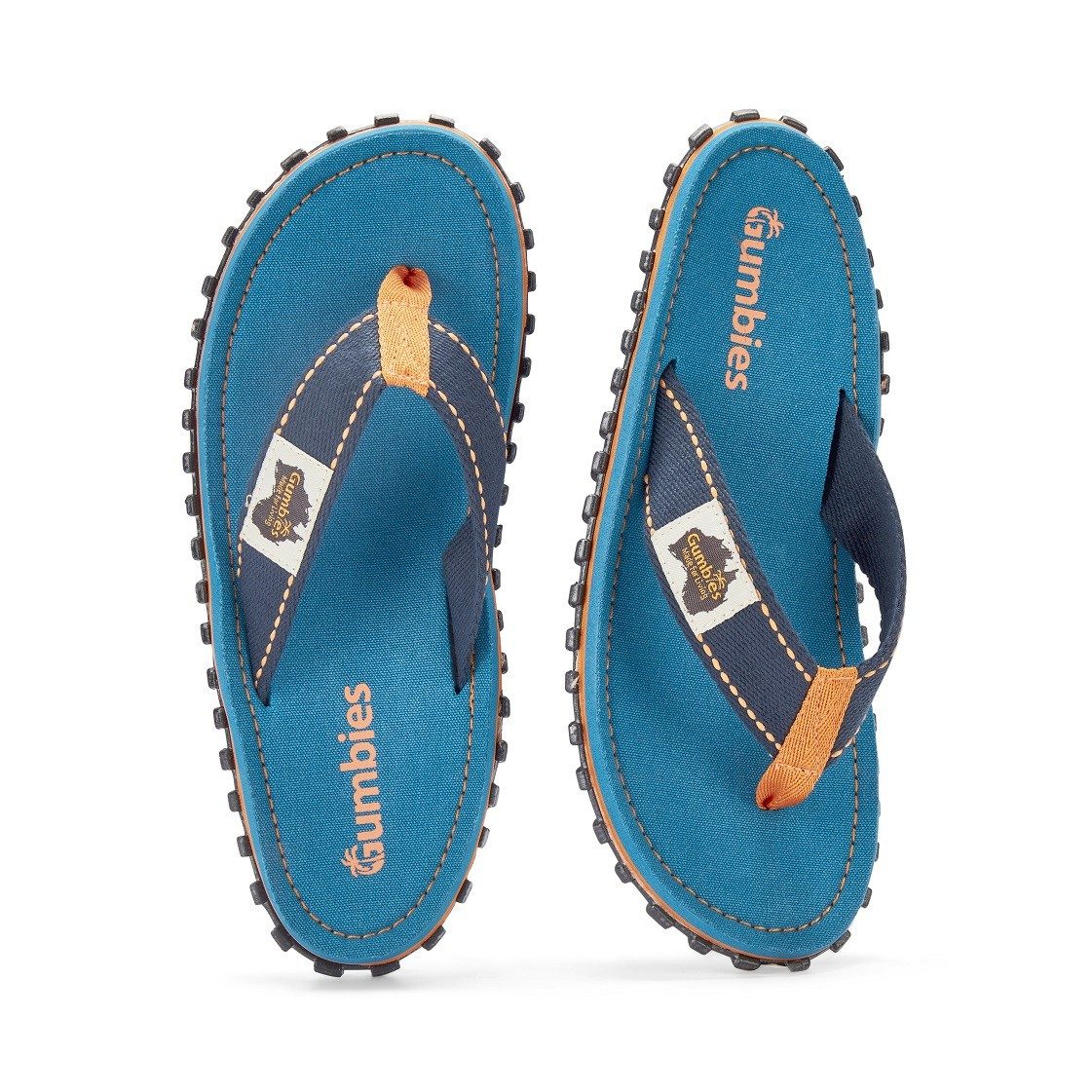 Gumbies Zehensandalen Original Flip Flops Tricolor Blue blau/orange Badeschuh