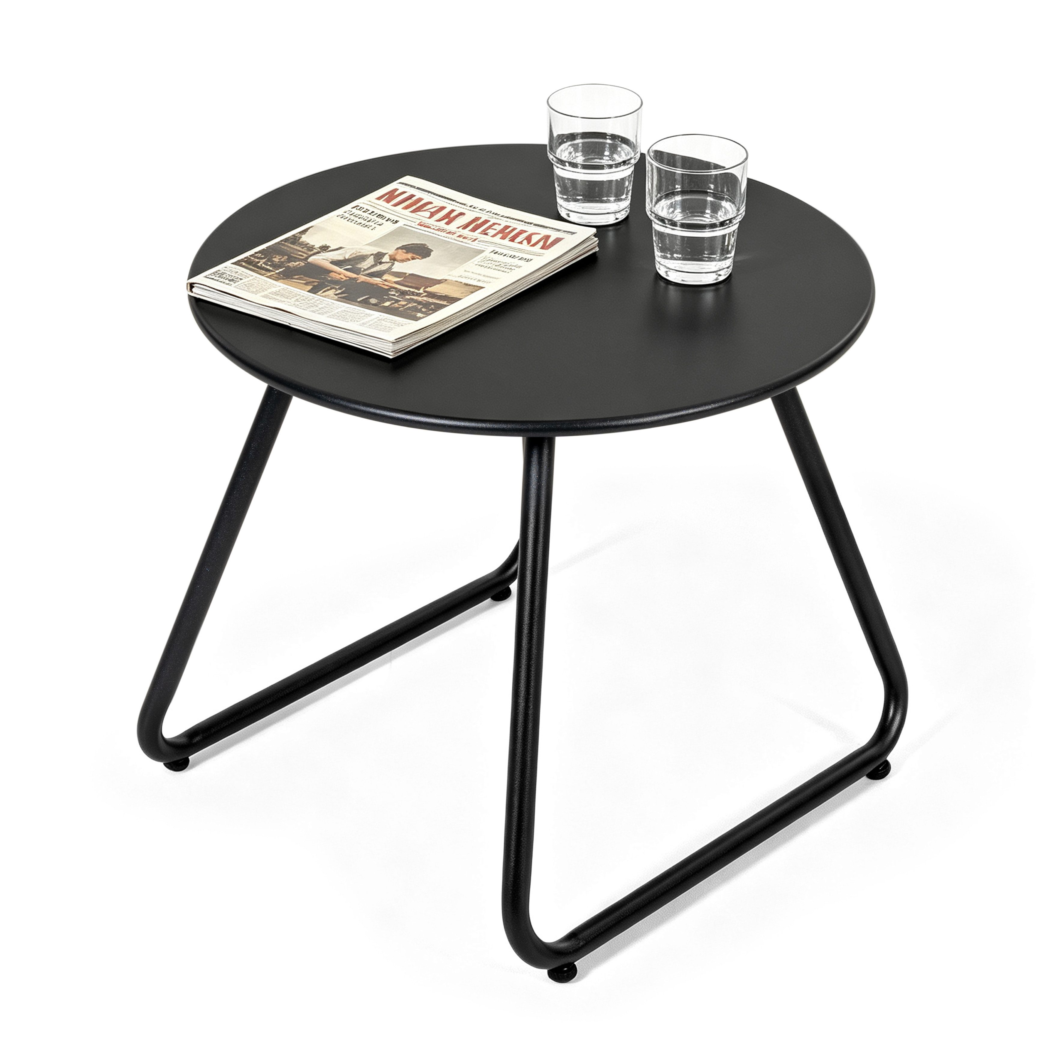 Avestar Beistelltisch 45 cm runder Outdoor‑Metall‑Beistelltisch, pulverbeschichtet (1-St), Witterungsbeständig, kratzfest, langlebig, stabil