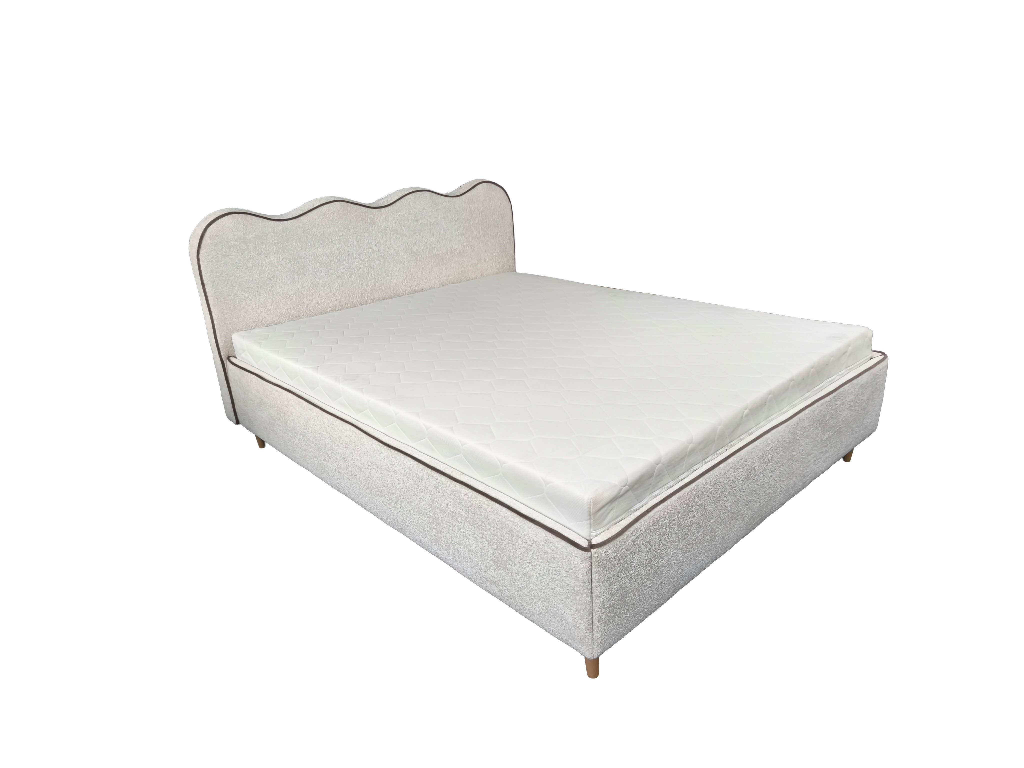 Labett Polsterbett Polsterbett Elegantes Bett COCO mit rundem Kopfteil & großem Stauraum, Polsterbett mit Matratze H3 oder H4