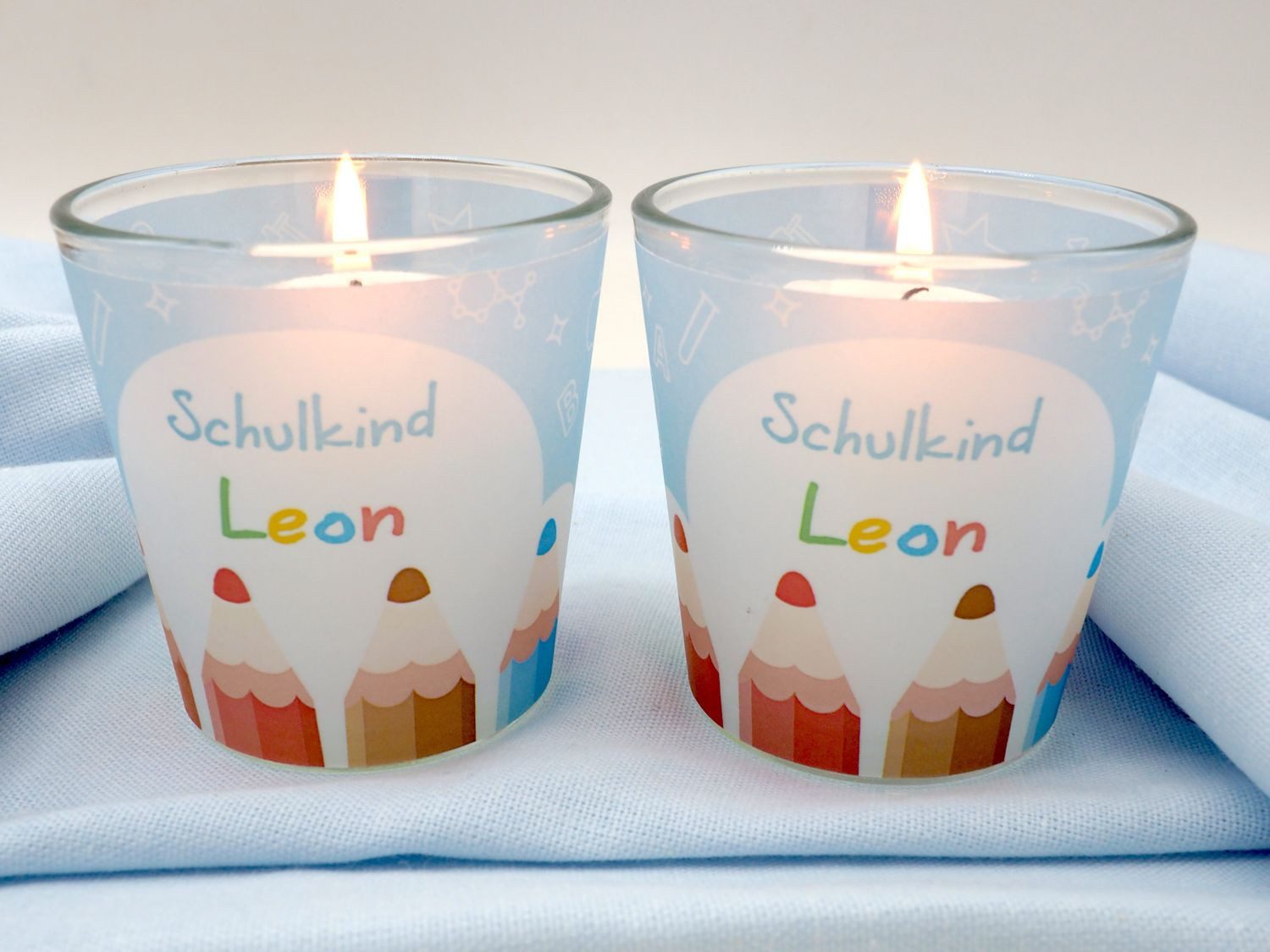 ZauberDeko Teelichthalter Windlicht Buntstifte Kerzenglas Votivglas Einschu günstig online kaufen