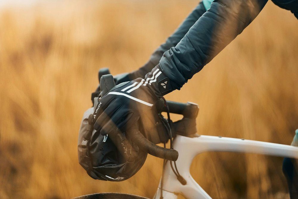 VAUDE Fahrradhandschuhe Winterhandschuh Posta neonorange Touchscreenfähig Handschuh