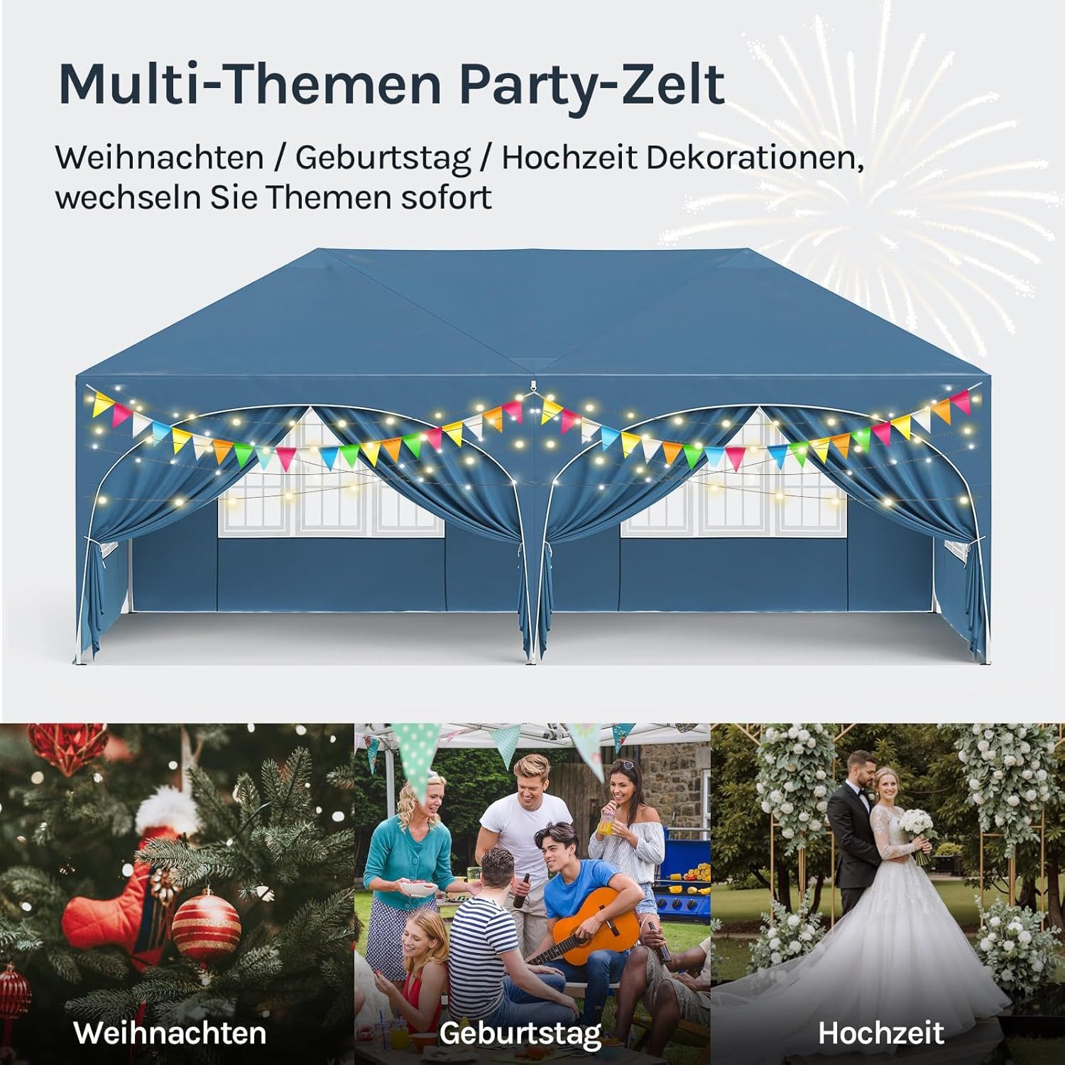 Woltu Pavillon, mit 2 Seitenteilen, 3x6 günstig online kaufen