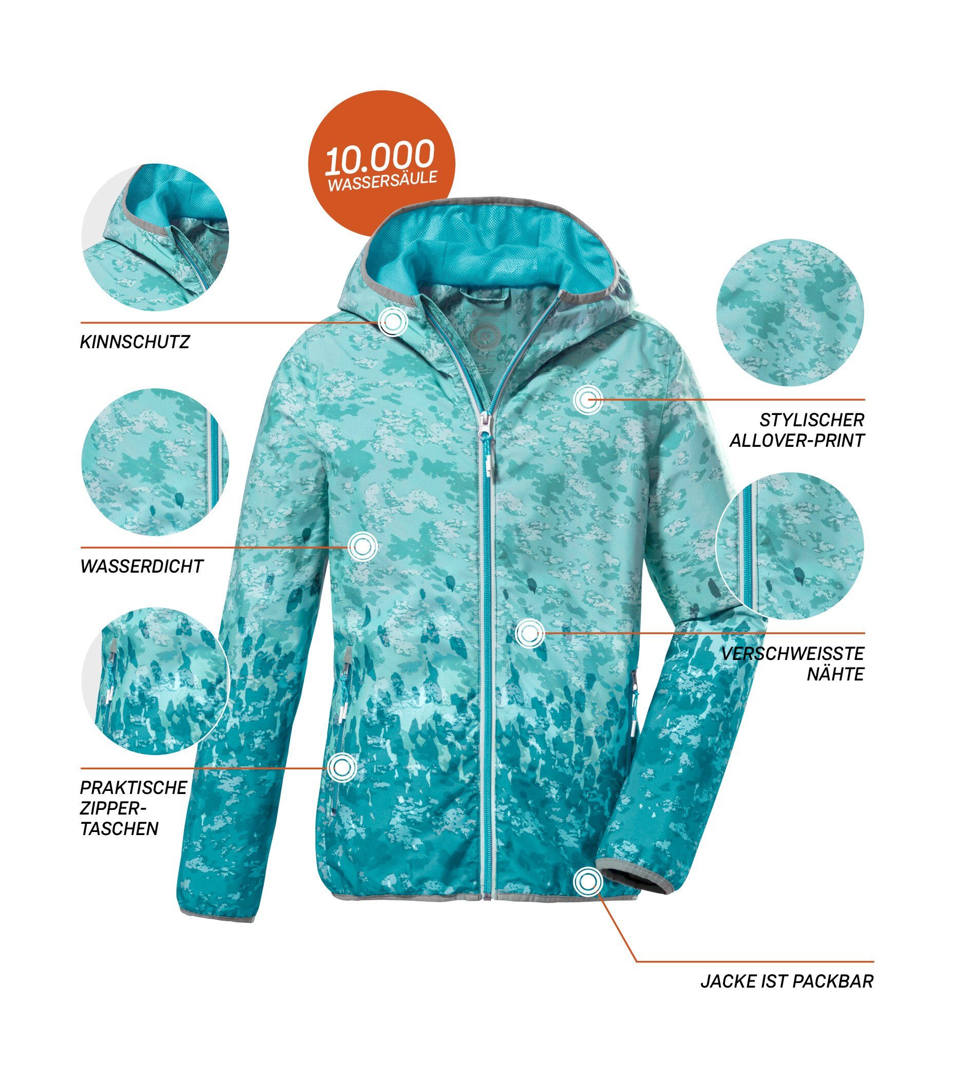 Outdoorjacke JCKT Killtec aquablau KOS GRLS 165