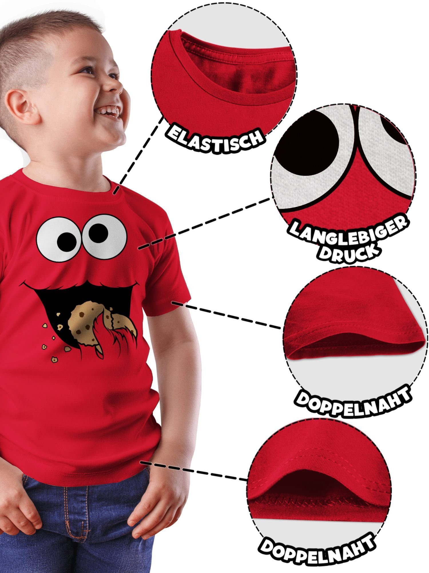 Shirtracer T-Shirt Keks Monster I Krümelmonster I Cookie Monster Fastnacht I Fasnacht I F (1-tlg) Karneval & Fasching