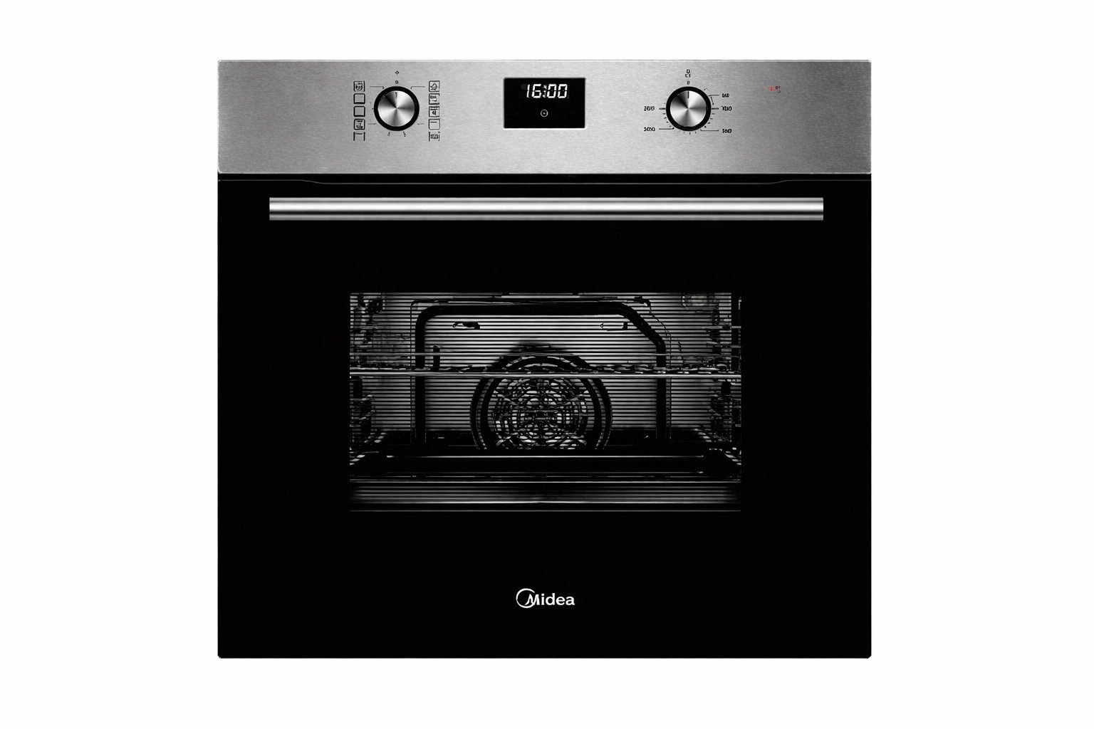 Midea Einbaubackofen Midea Einbau-Backofen 65M90D2IX, 70 l, 9 Funktionen, ECO Plus, mit 1-fach-Teleskopauszug