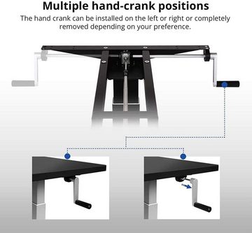 FLEXISPOT Schreibtisch H2, Höhenverstellbarer Schreibtisch, Höhenverstellbares Tischgestell, mit einer Kurbel, Sanftere Höhenverstellung, von 72cm bis zu 123cm