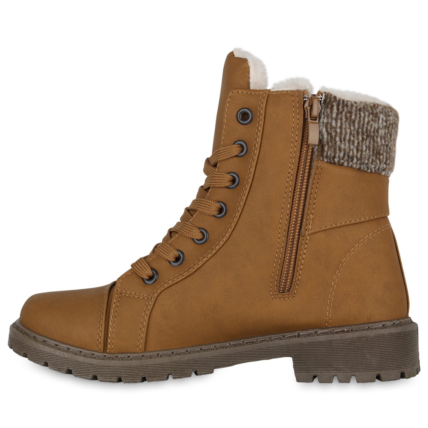 VAN HILL 840853 Stiefelette Damen Warm Gefütterte Worker Boots Bequeme Prof günstig online kaufen