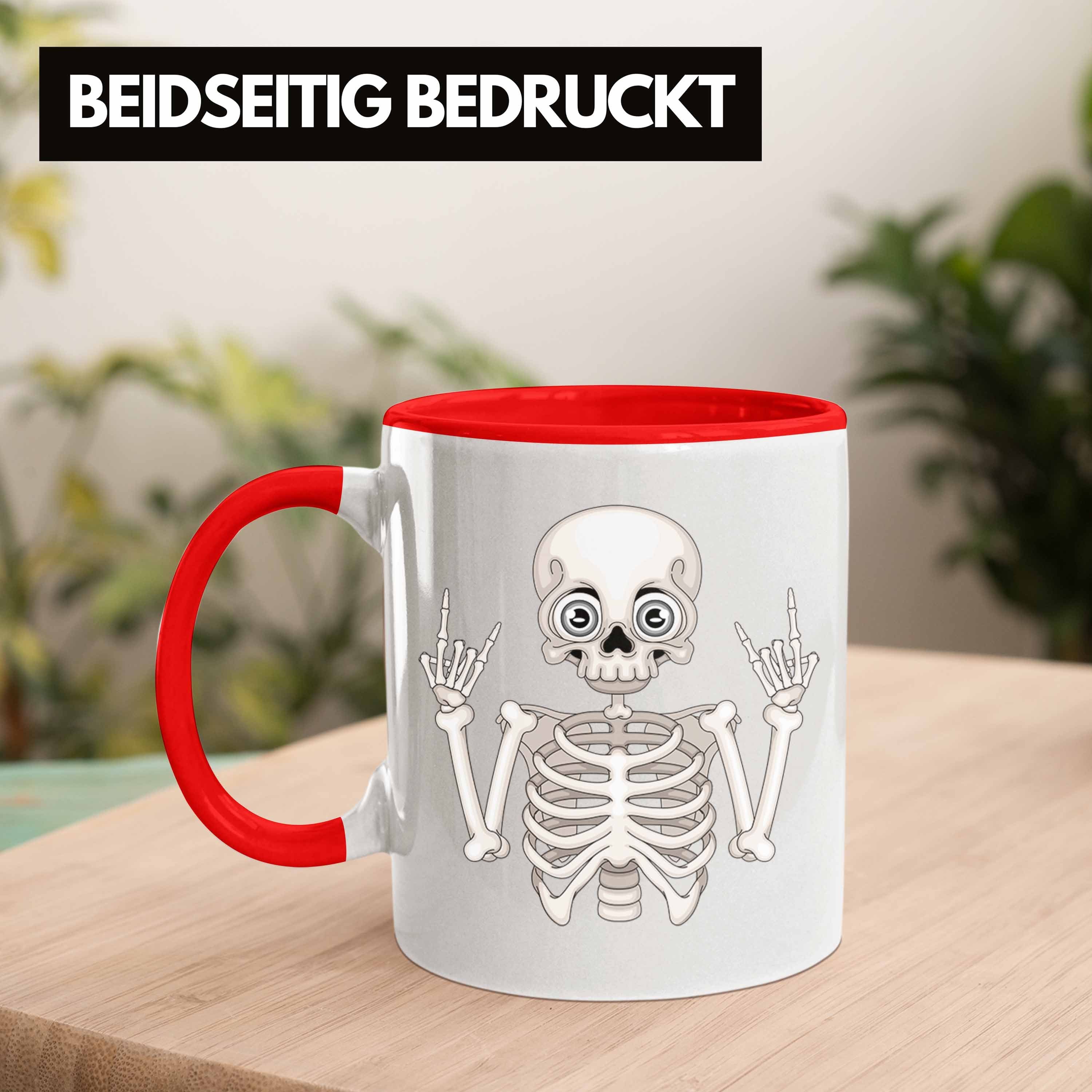 Skelett Fans: n Rot Rock Tasse Geschenkidee Tasse Lustige Tasse Roll Trendation