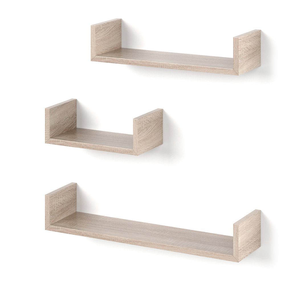 Vicco Bücherregal, Sonoma, 60 x 10 cm 3er Set günstig online kaufen