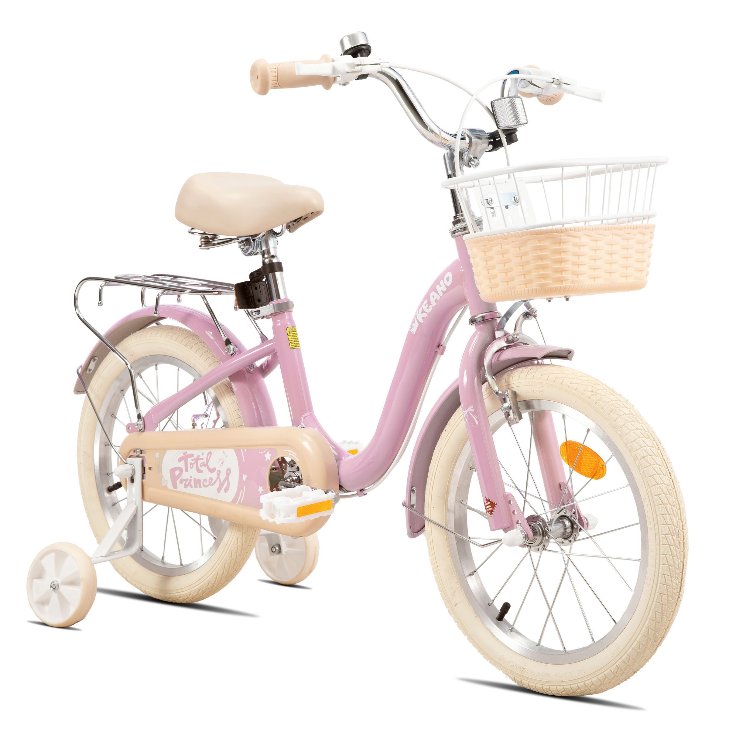 JOYSTAR Kinderfahrrad 16/20 Zoll Fahrräder für Mädchen Geeignet 4-10 Jahren, mit Korb, Kotflügel, Kettenschutz, Gepäckträger und Stützrädern