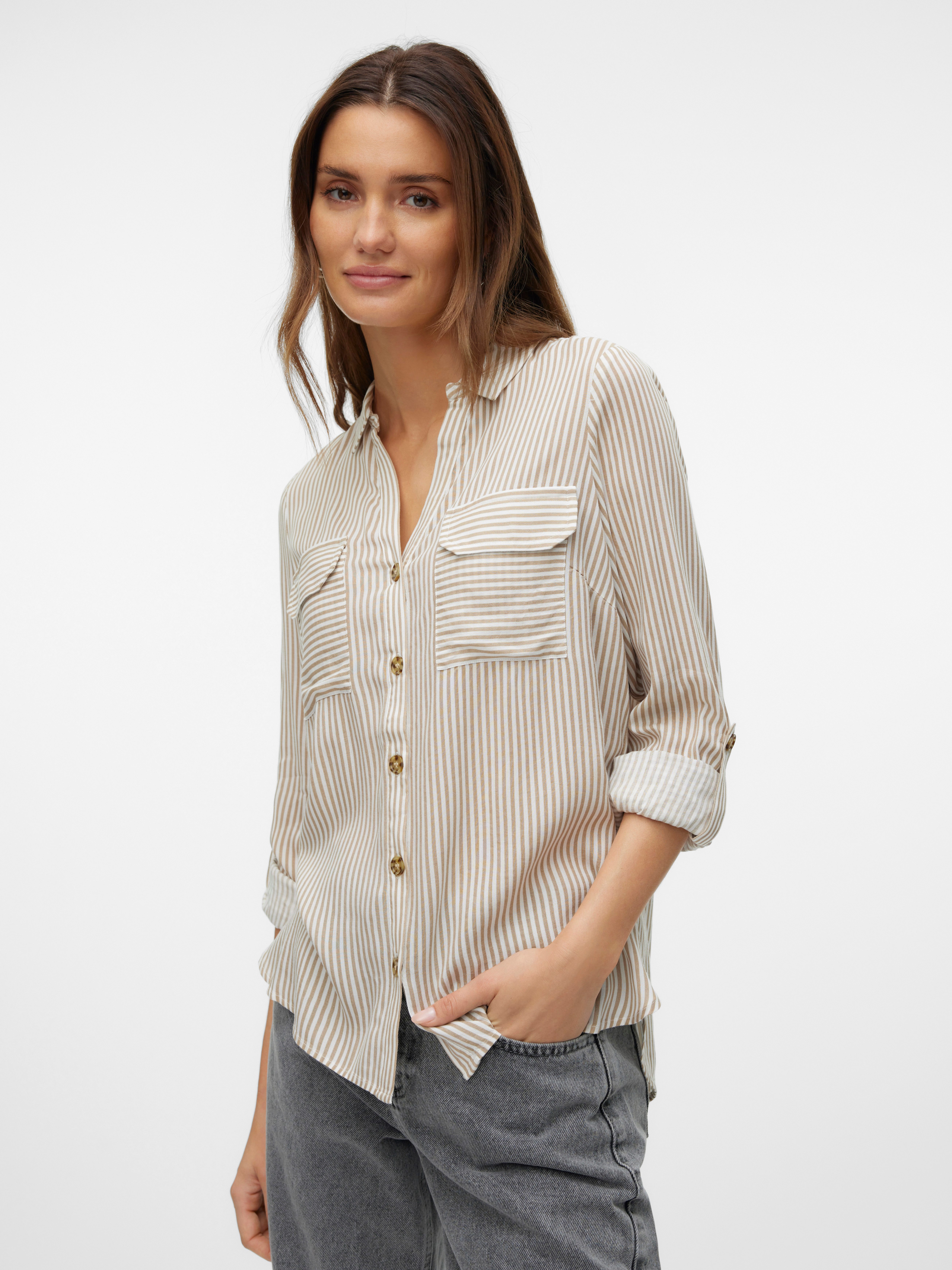 Vero Moda Hemdbluse VMBUMPY L/S SHIRT NEW WVN GA NOOS Viskose, regular fit günstig online kaufen