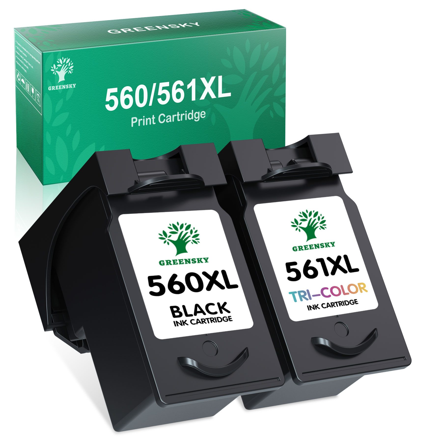 Greensky XXL Kompatibel für CANON 560 XL 561 XL PG-560XL CL-561XL Tintenpatrone (Kompatible für Pixma TS5350 TS7450 TS5351 TS5352 TS5353 TS7451 Drucker)