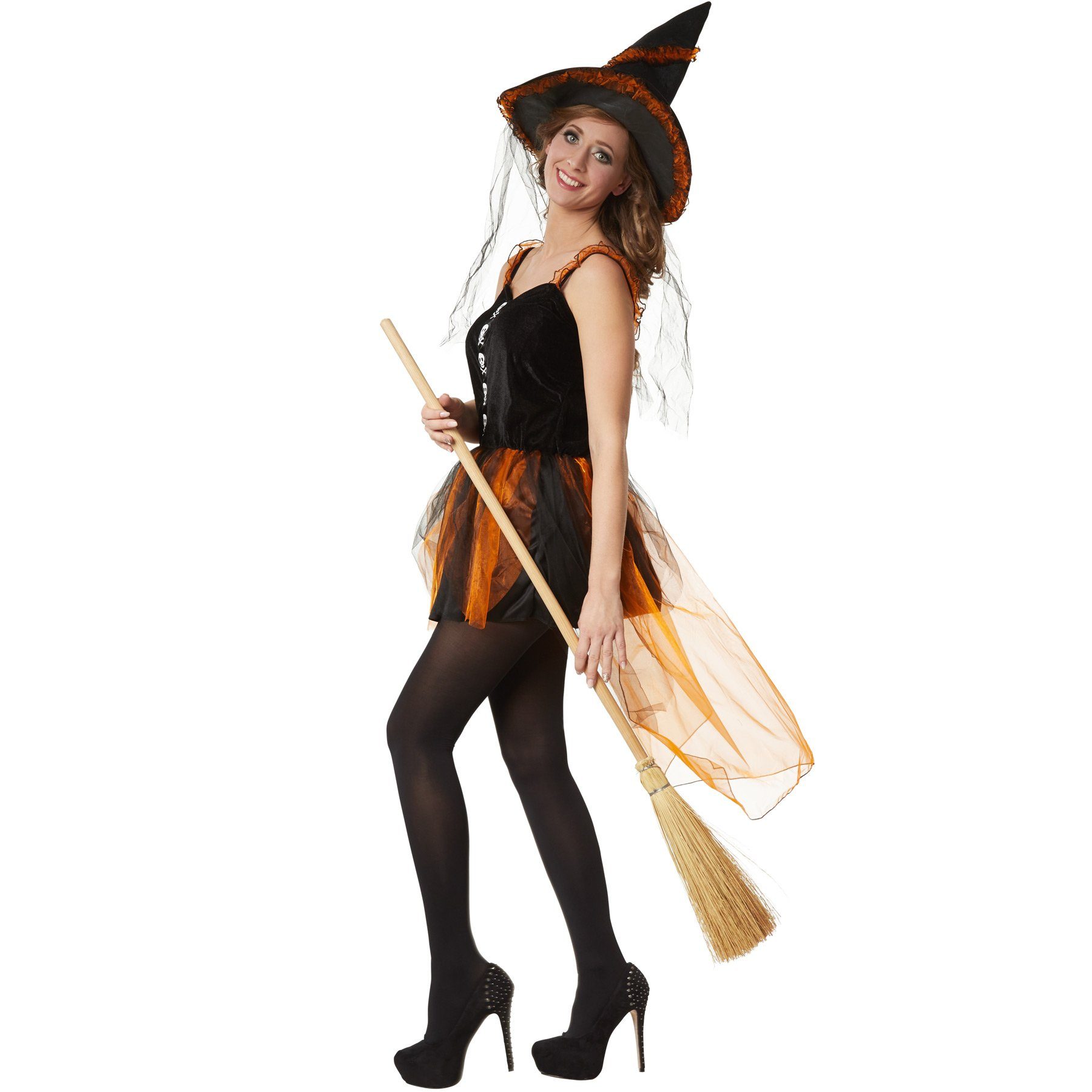 dressforfun Hexen-Kostüm Frauenkostüm Feurige Hexe Wilzania, Ärmelloses Kur günstig online kaufen